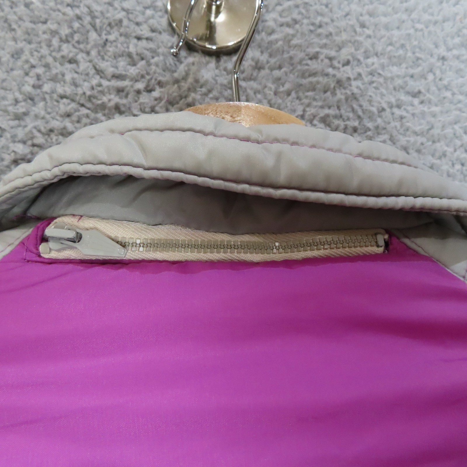 Vintage 80s Puffer Ski Jacket Womens Small Pink Colorblock Zip Off Sleeves Vest