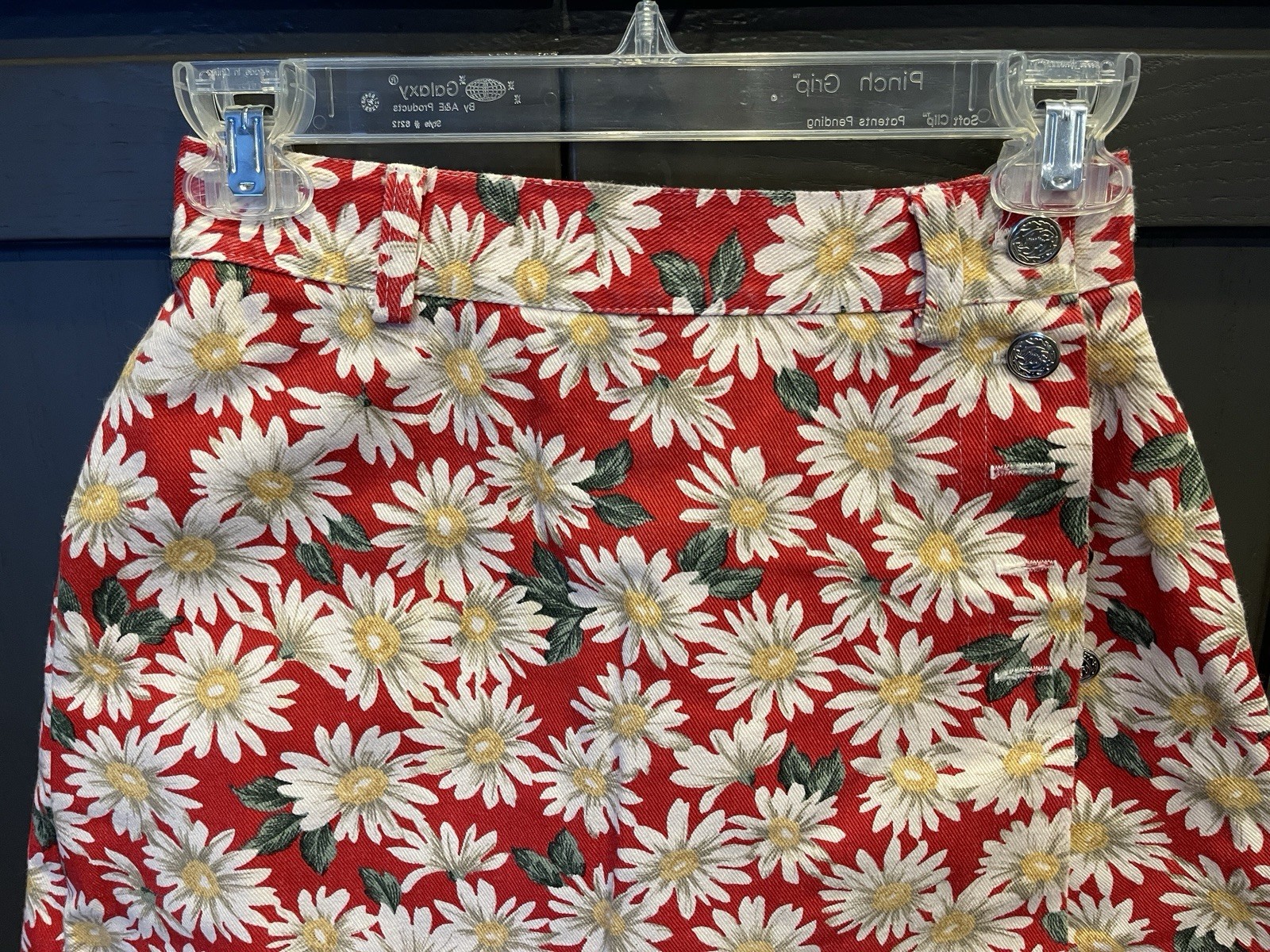 Vintage 90s A. Byer Daisy White Red Skort Skirt Size 9 Junior Girls