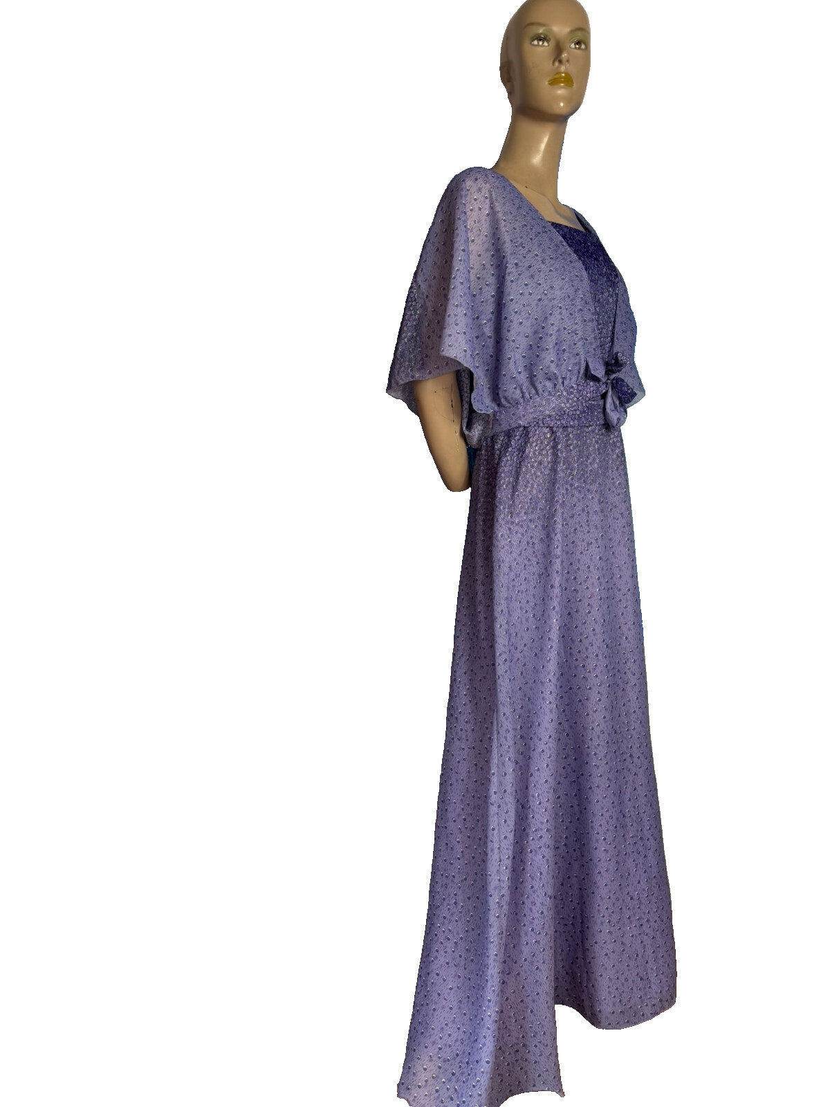 Vintage 70s Maxi Dress Kleemeier Hof Purple Evening Gown w/ Bolero Boho Gala 38 40