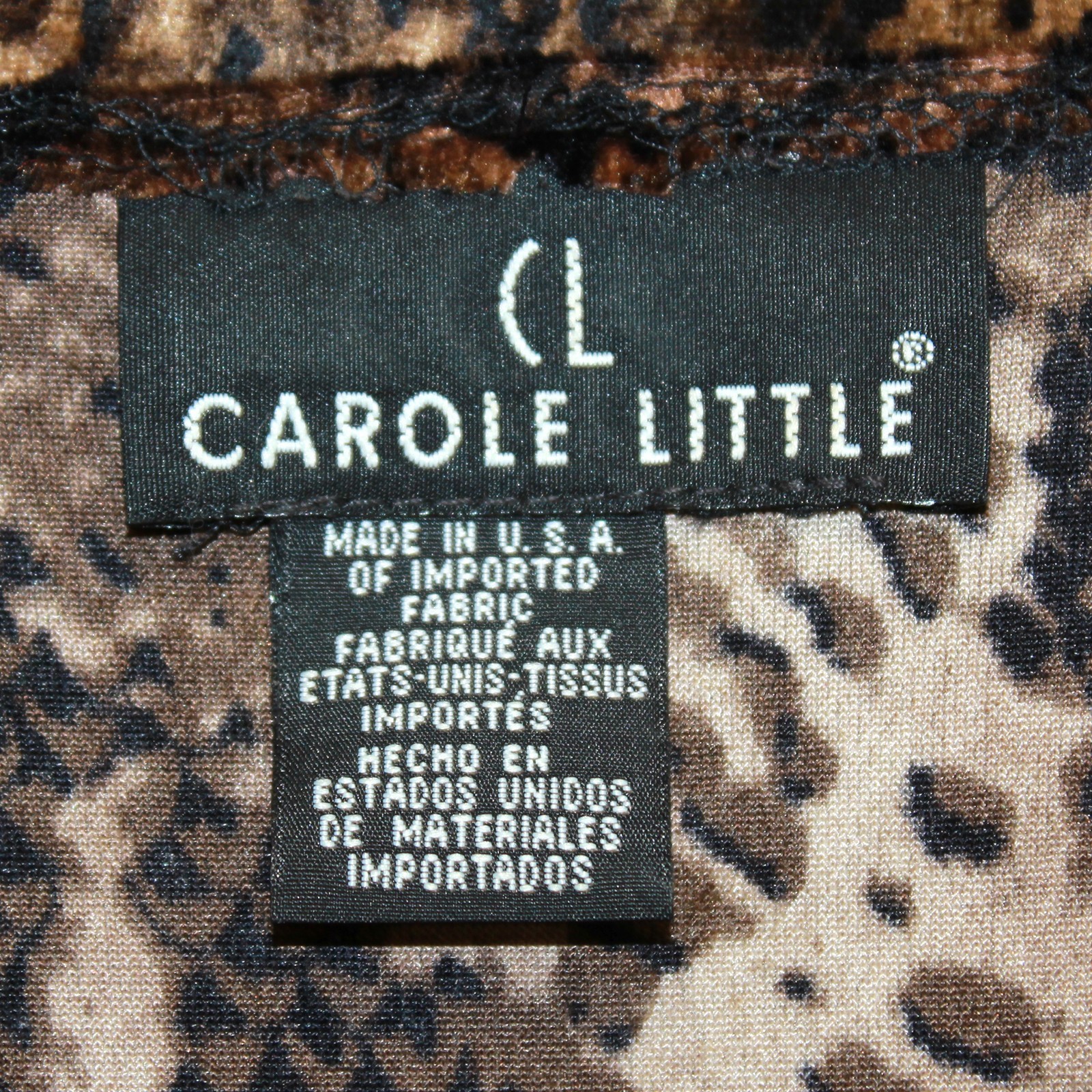 Vintage Carole Little Velure Snake Print Rayon Crepe Sheath V-Neck Dress Size 12