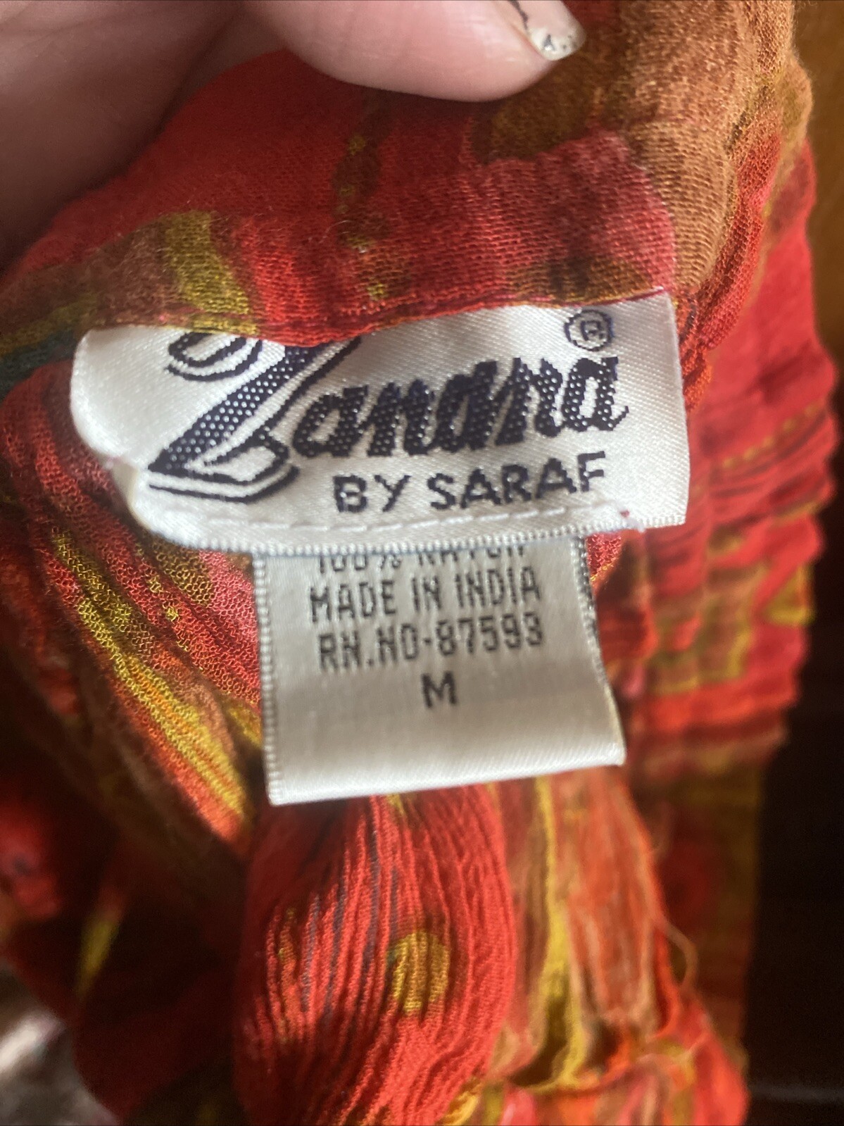 Vintage Zanana by Saraf Floral Maxi Rayon Skirt. OSFM. Tie Waist. India.
