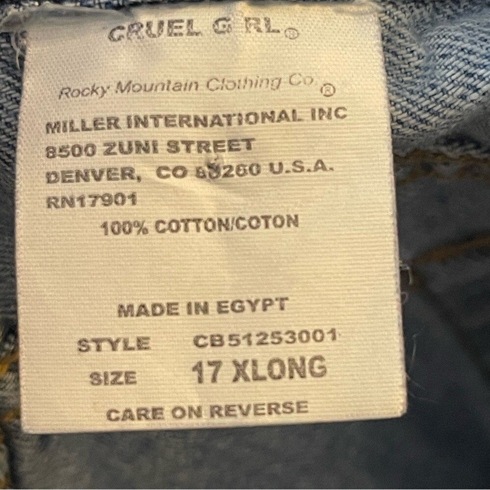 Cruel Girl slim faded denim jeans wide size 17 Xlong