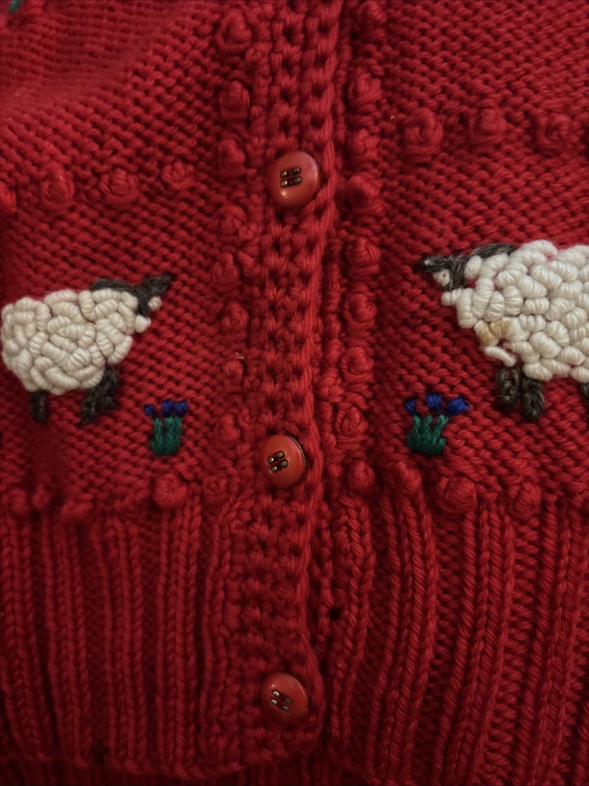 44 Vintage Handknits of New Zealand Wool Cardigan Sweater S Sheep
