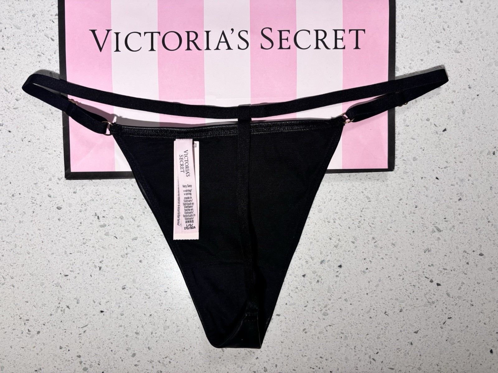 Victoria’s Secret Very Sexy Faux Leather Adjustable V-String Panty