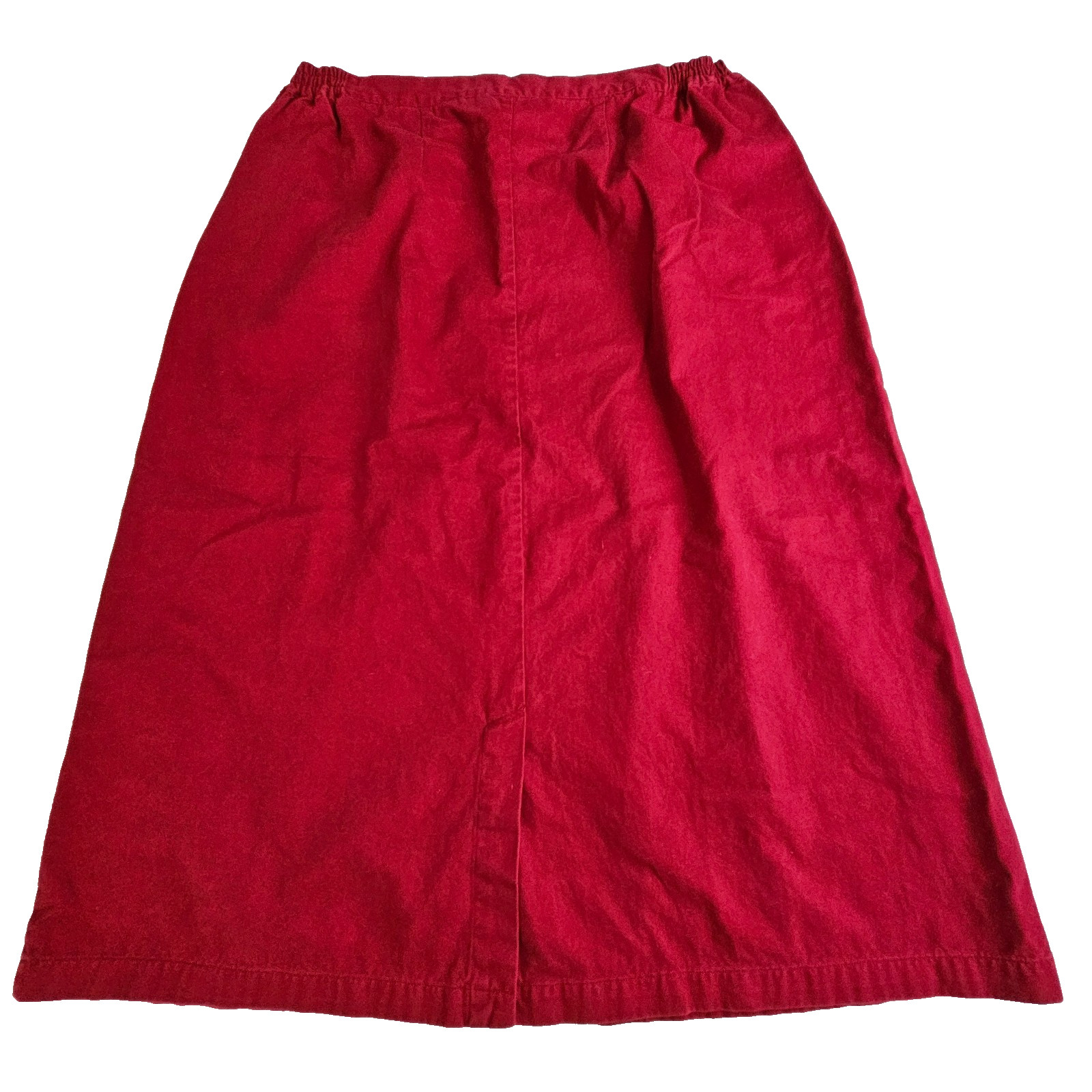 Bobbie Brooks Y2K Maxi Skirt Womens 26W Burgundy Pockets Front Zip Side Elastic