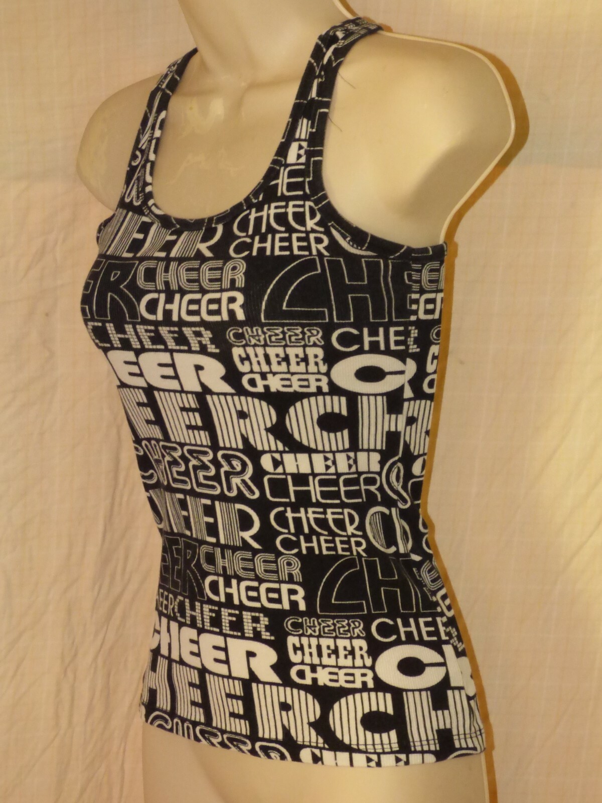 Vintage Women’s Varsity Spirit Fashions Black CHEERS Tank Top S