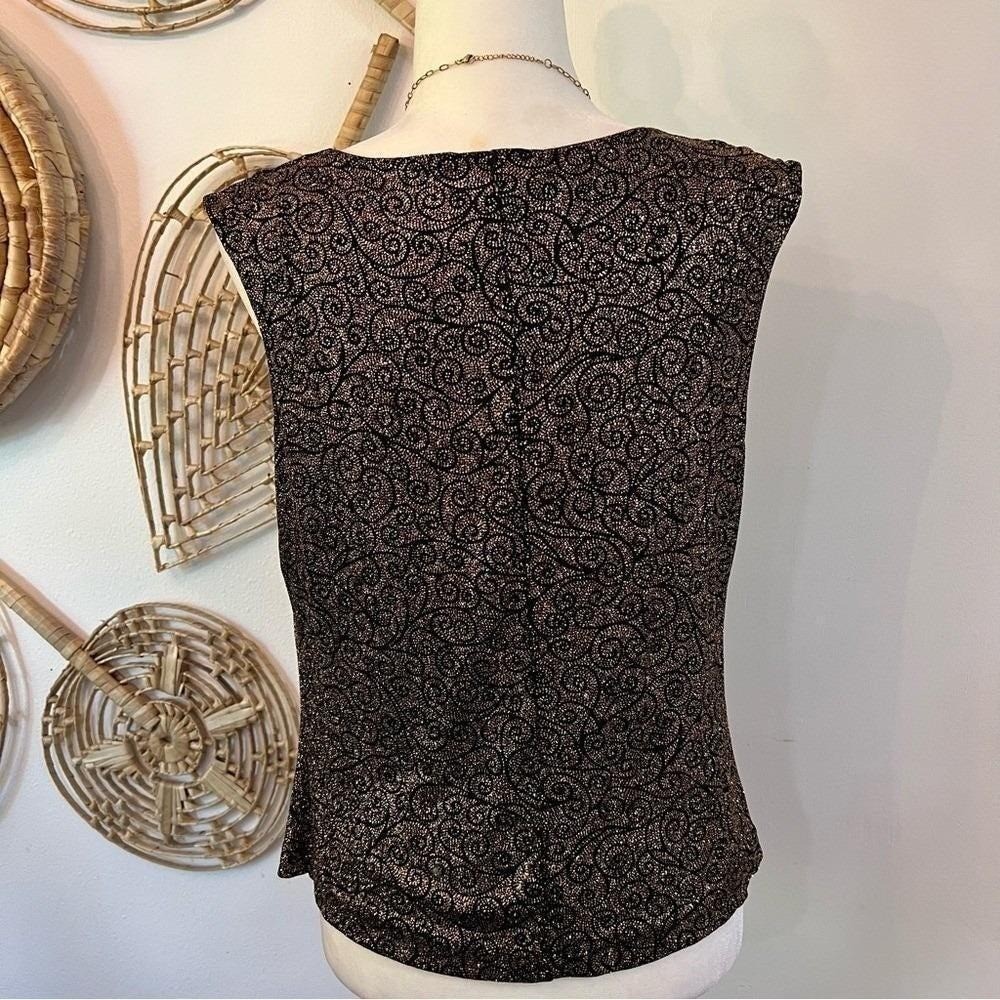 Vintage JBS Ltd USA Metallic Cowl Neck Top Y2K Party Going Out Medium