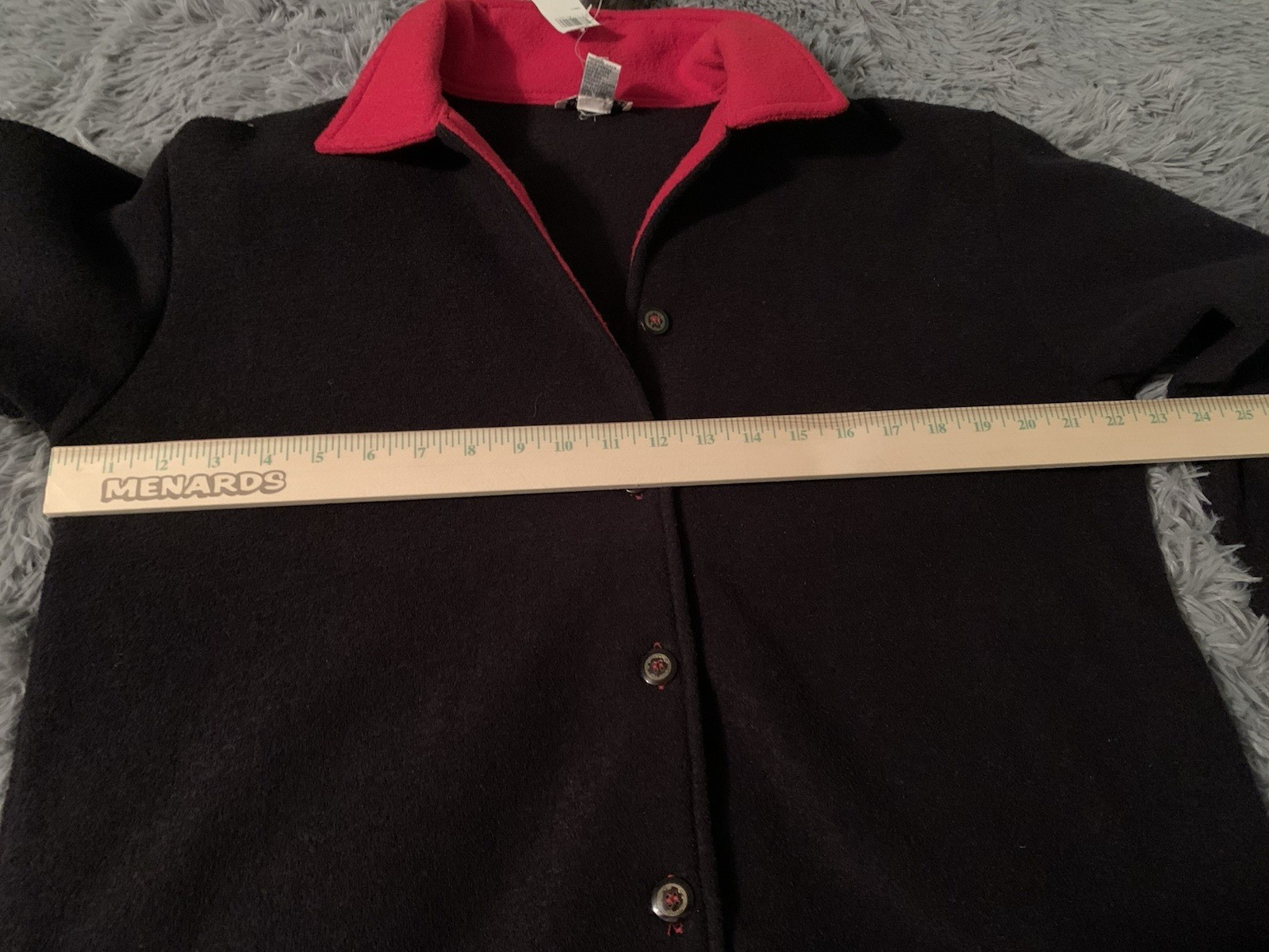 Vintage Womens Warm Black & Red Small Jacket Rockabilly Vibes! Frazier Lawrence