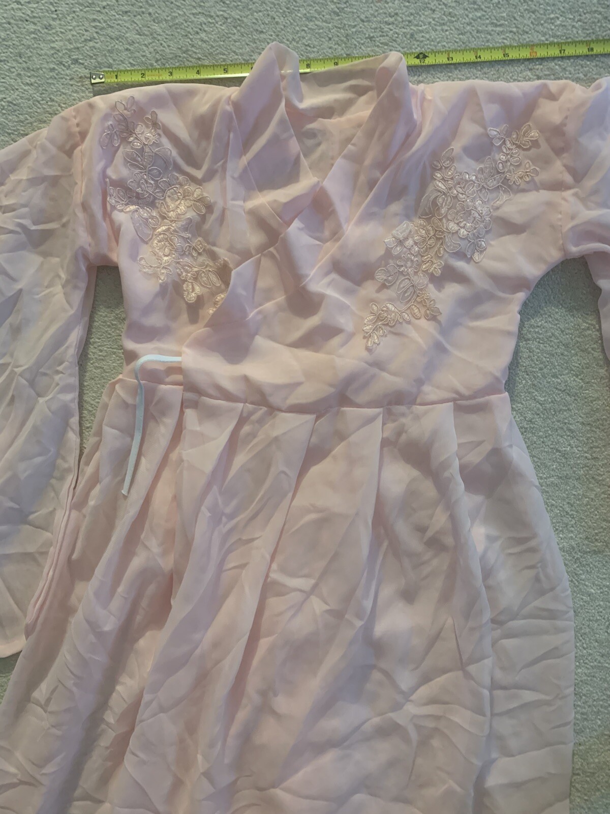 Pink Double Knit Polyester Evening Gown Maxi Dress Tang Suit