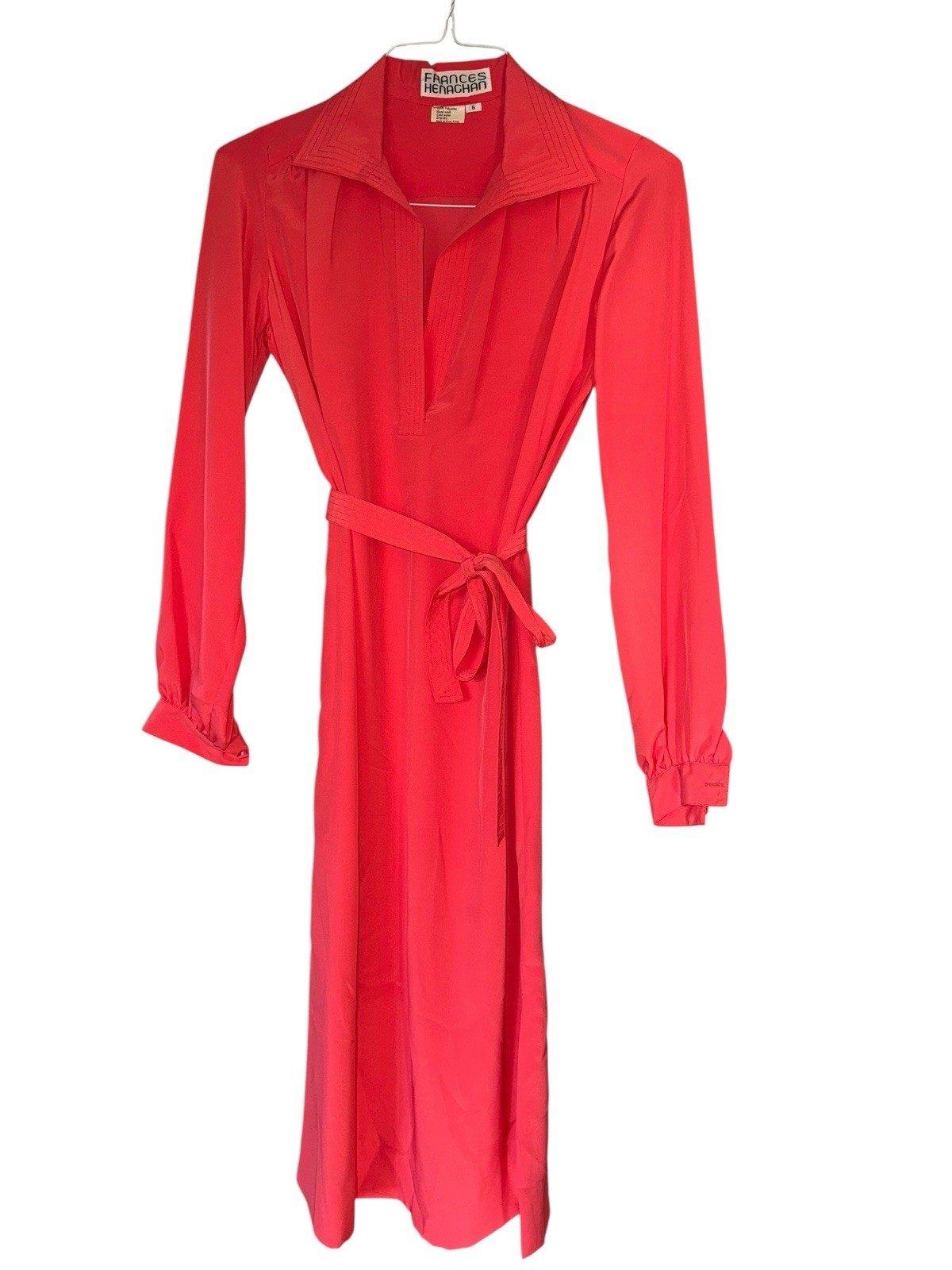 NOS Frances Henaghan Saks Fifth Avenue Vintage Dress Women Secretary Sz 6 Coral