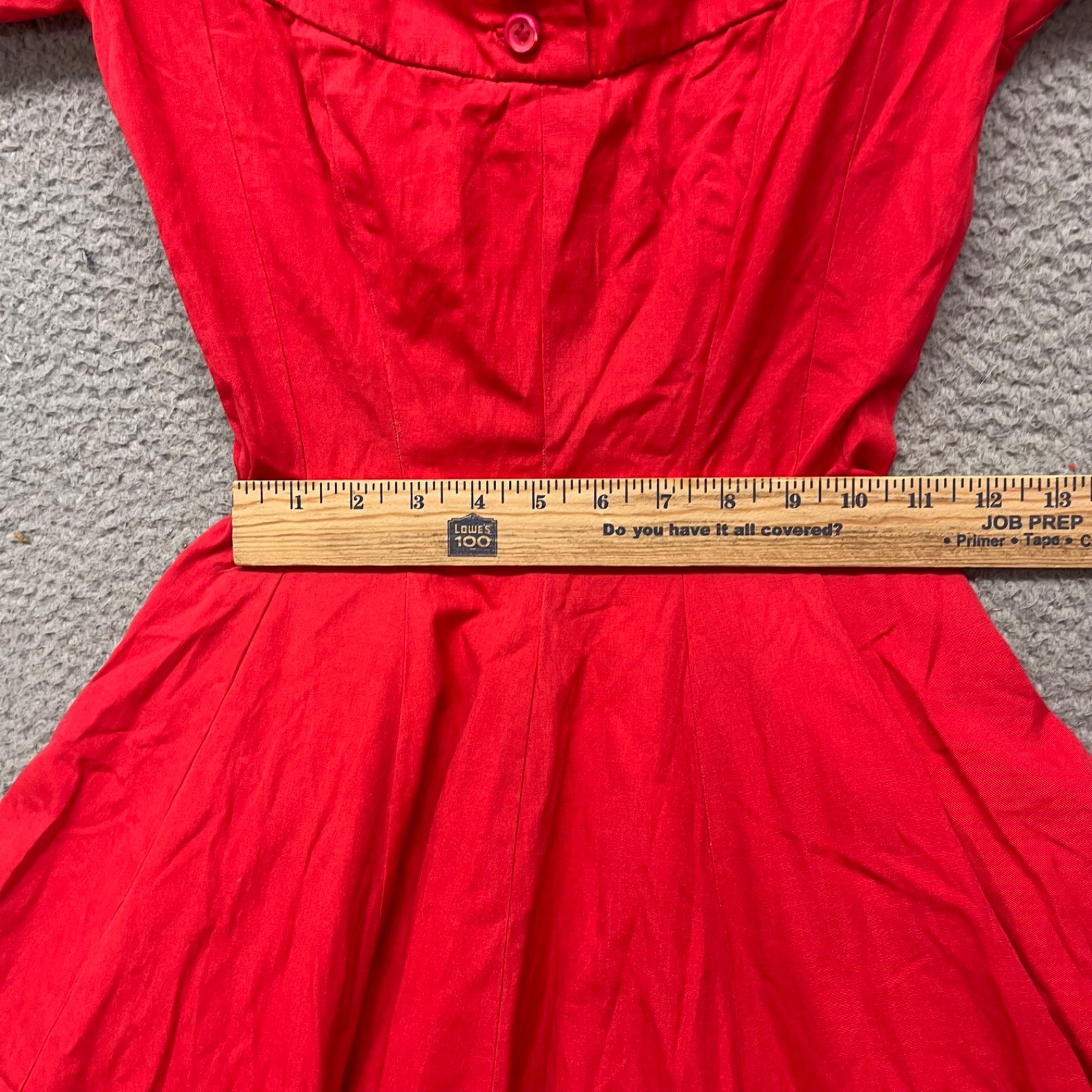 Vtg Anne Fogarty Dress Womens S Red Fit & Flare Midi Retro 60’s True Vintage