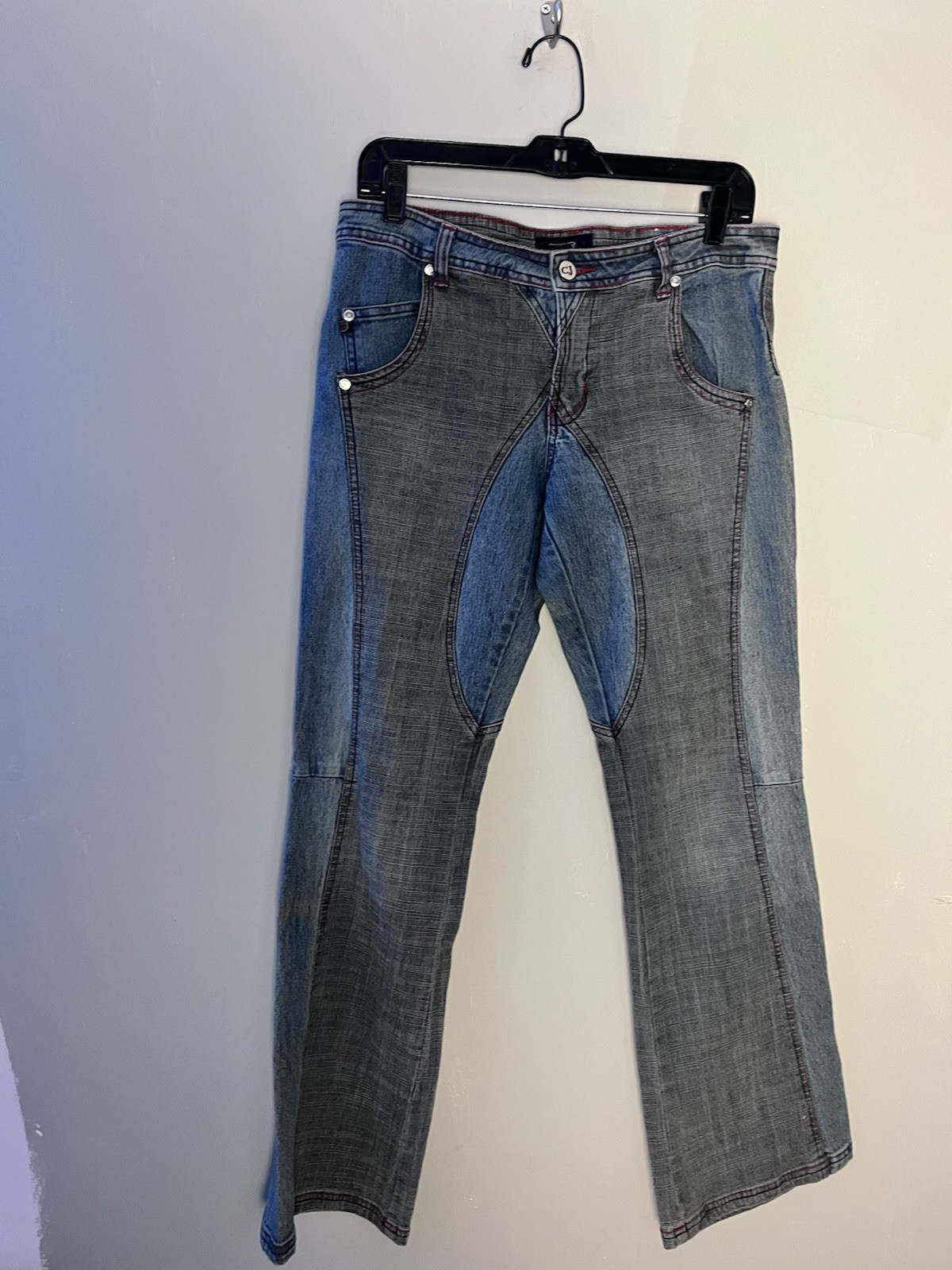 Crest Jeans Womens 9/10 Stretch Denim Pink Cording Distressed Pockets VTG