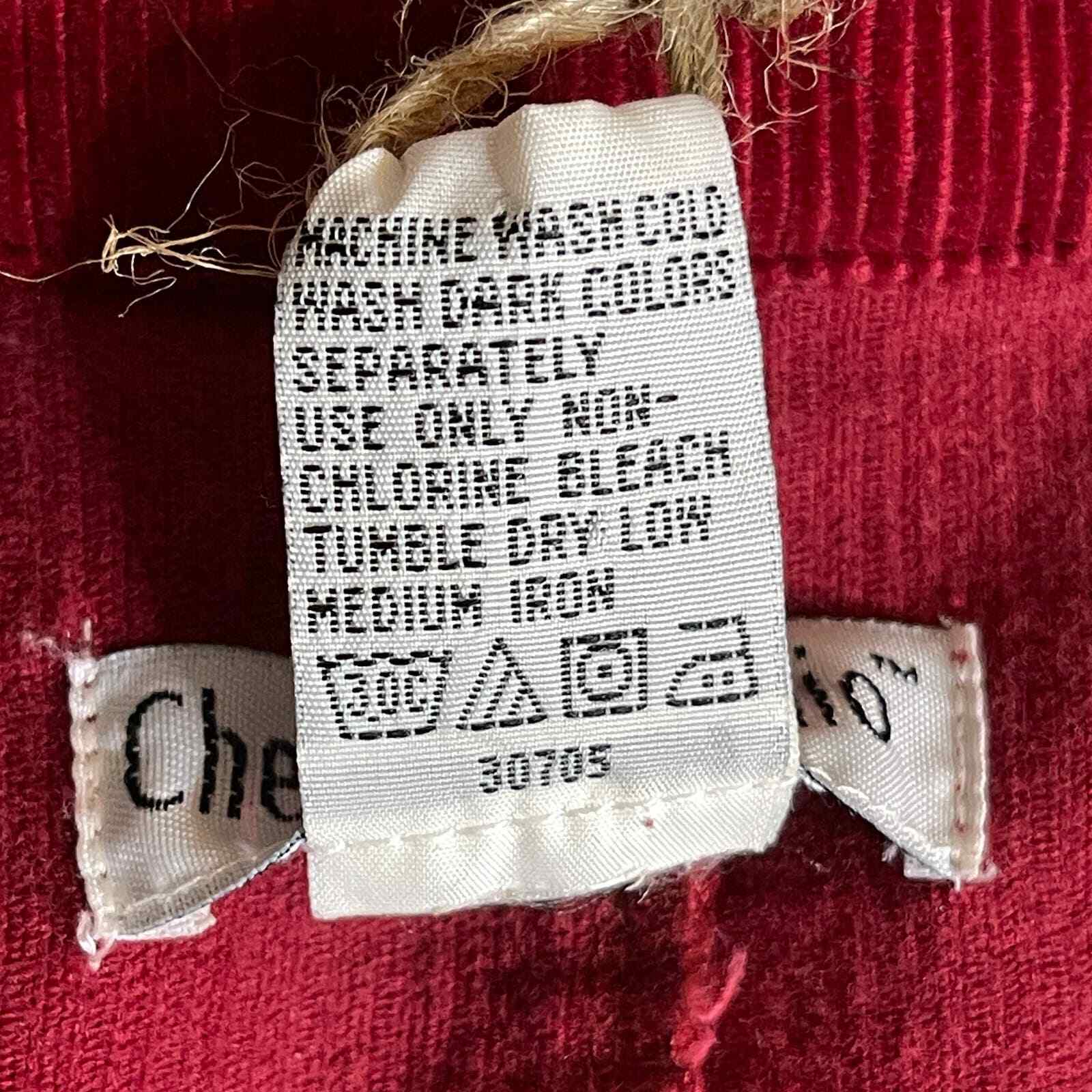 Vintage 90s Red Corduroy Dress Long Sleeves Button Front Midi Chelsea Studio 14P
