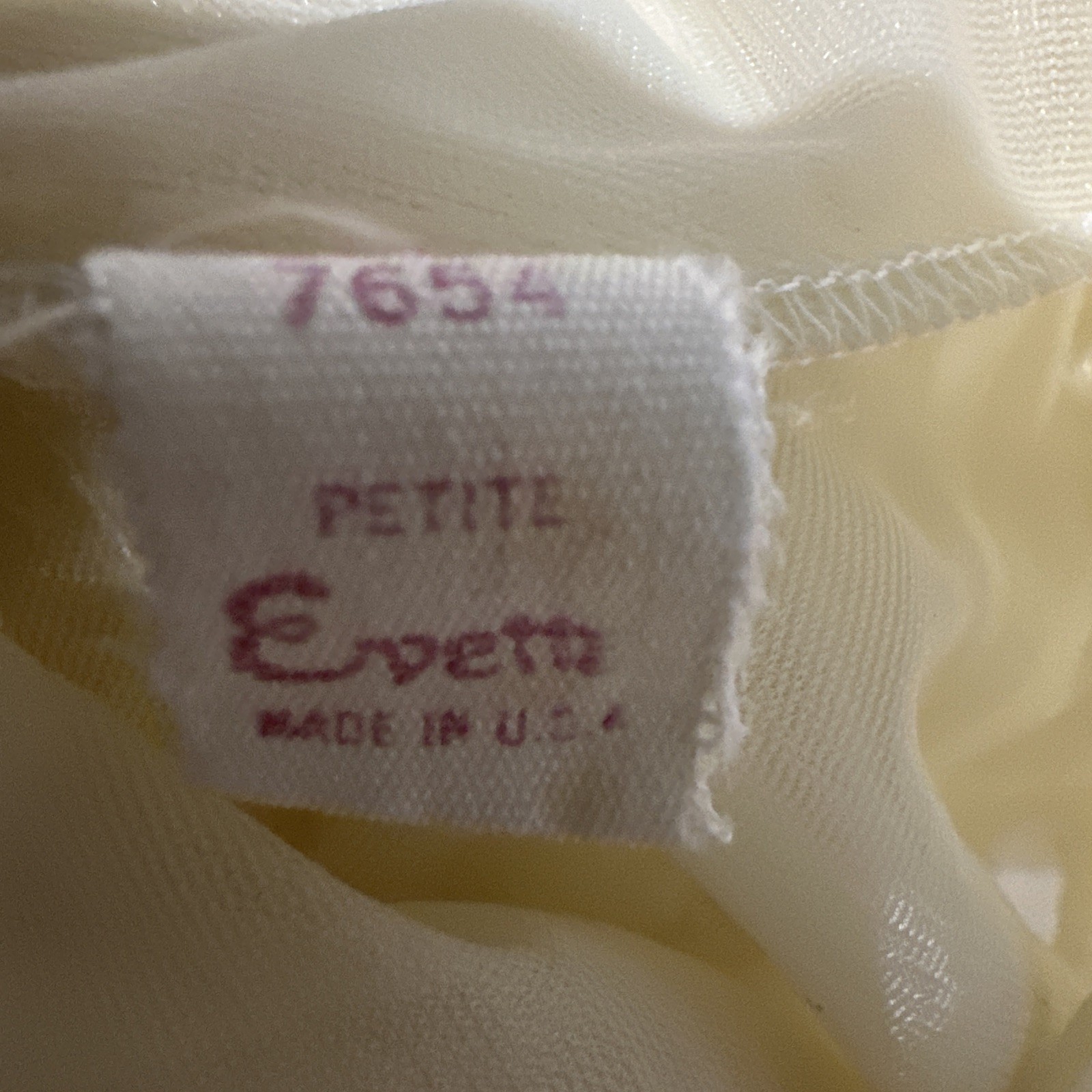 Vintage Evette 2-Piece Sheer Ivory Chiffon Peignoir Set Robe Nightgown Sz petite