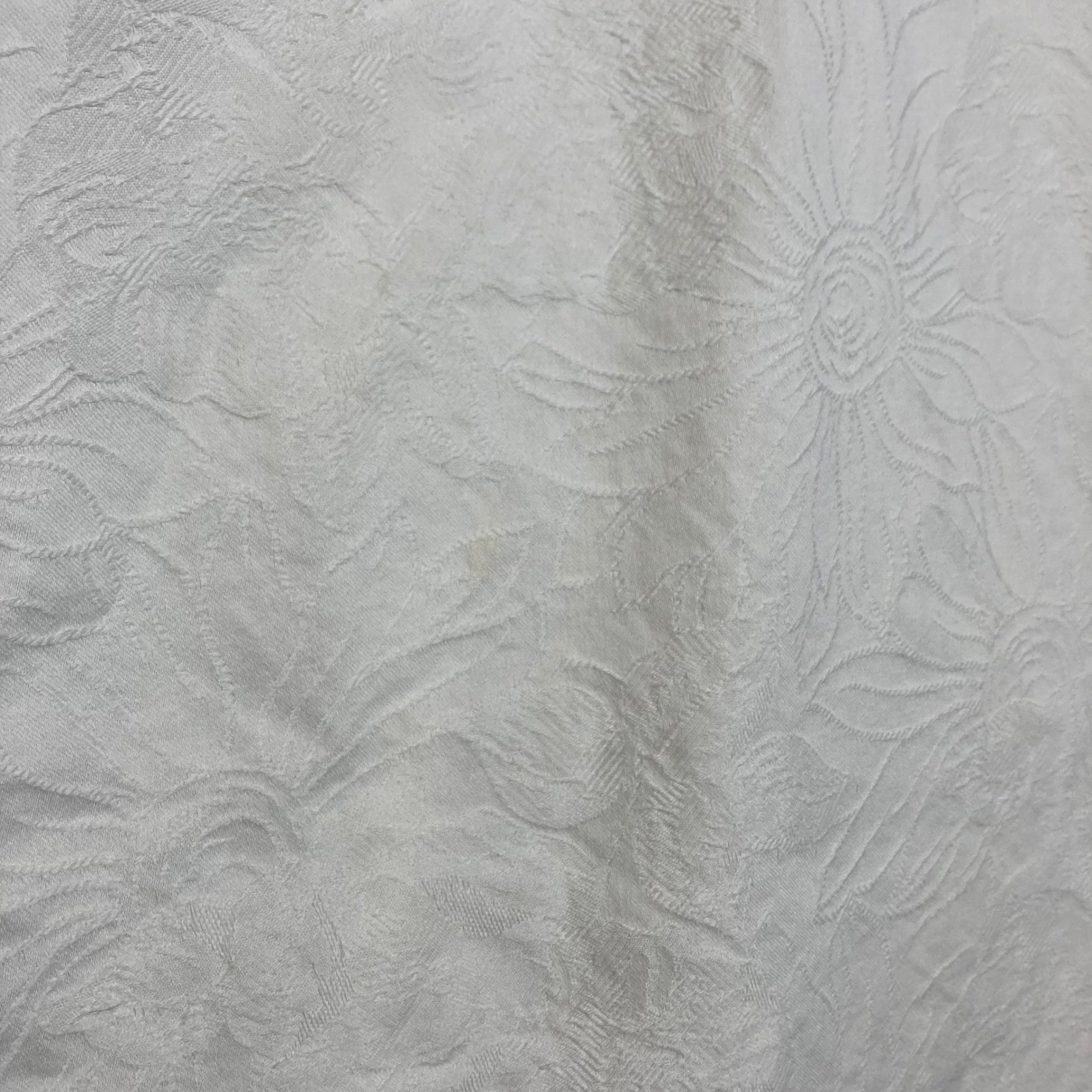 Vintage Paradox Sportswear White Floral Jacquard Midi Skirt Cotton High Waist XS