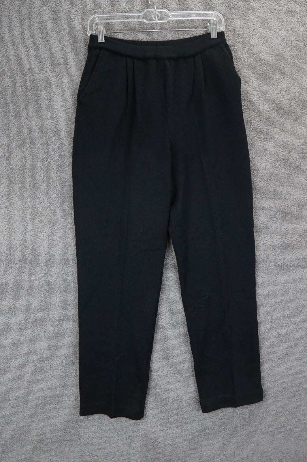 Vintage Austin Reed Merino Wool Blend Pants Stockinette Knit Black 6