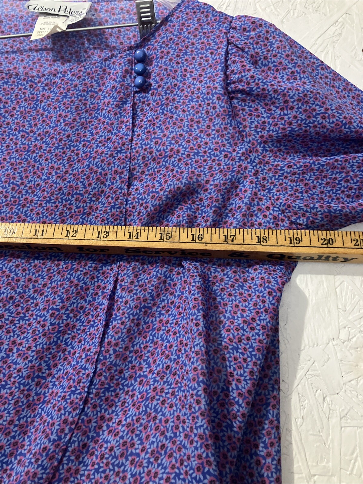 Vintage Alison Peters Purple, Pink Floral Dress Size 12
