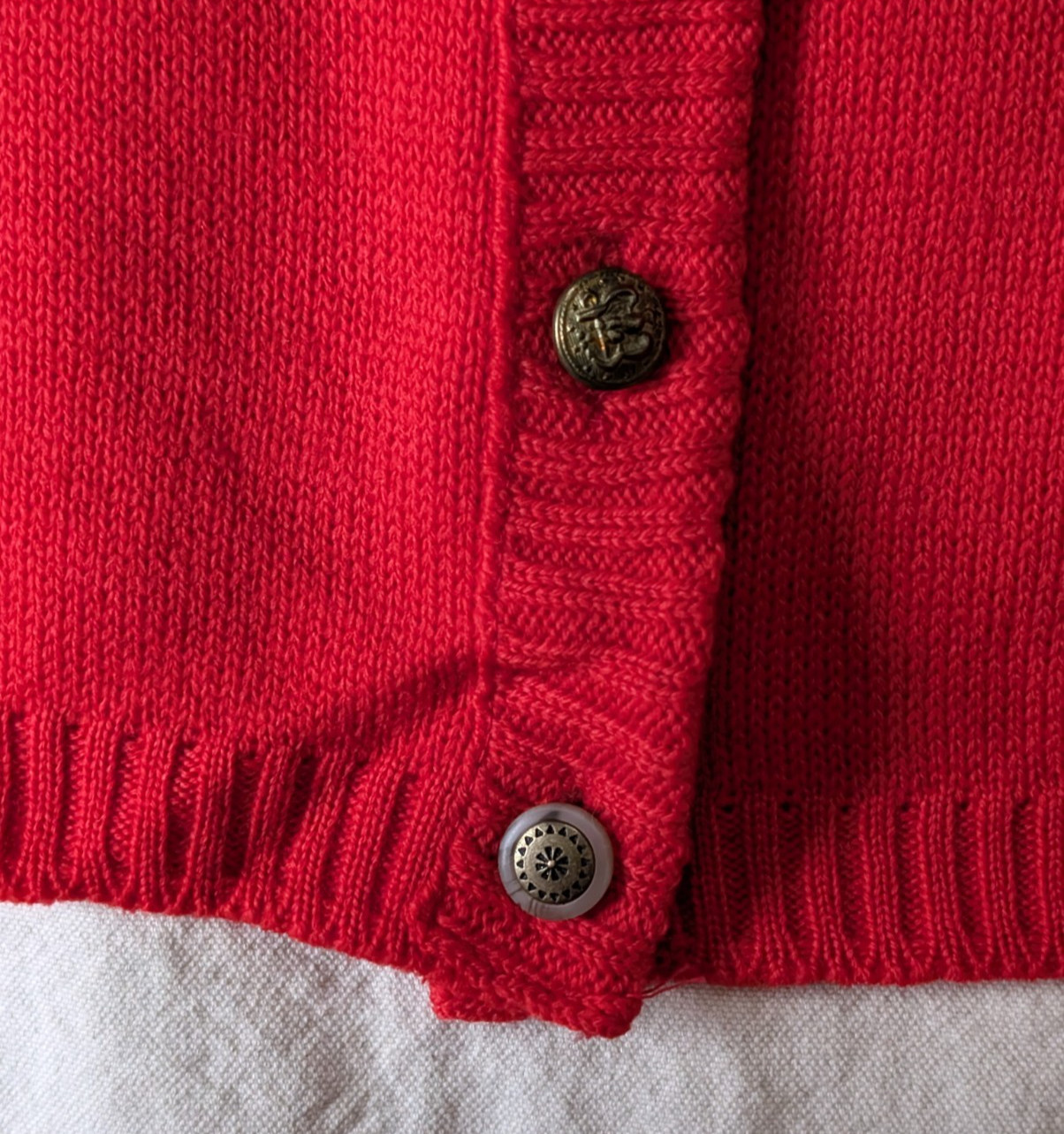 Vintage 50s Le Roy Knitwear Lil Lambee Women’s SM Red Virgin Wool Cardigan USA