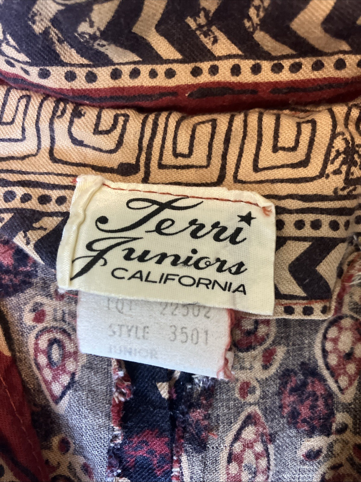 True Vintage 1970s Terri Juniors California Prairie Boho Dress Juniors 13