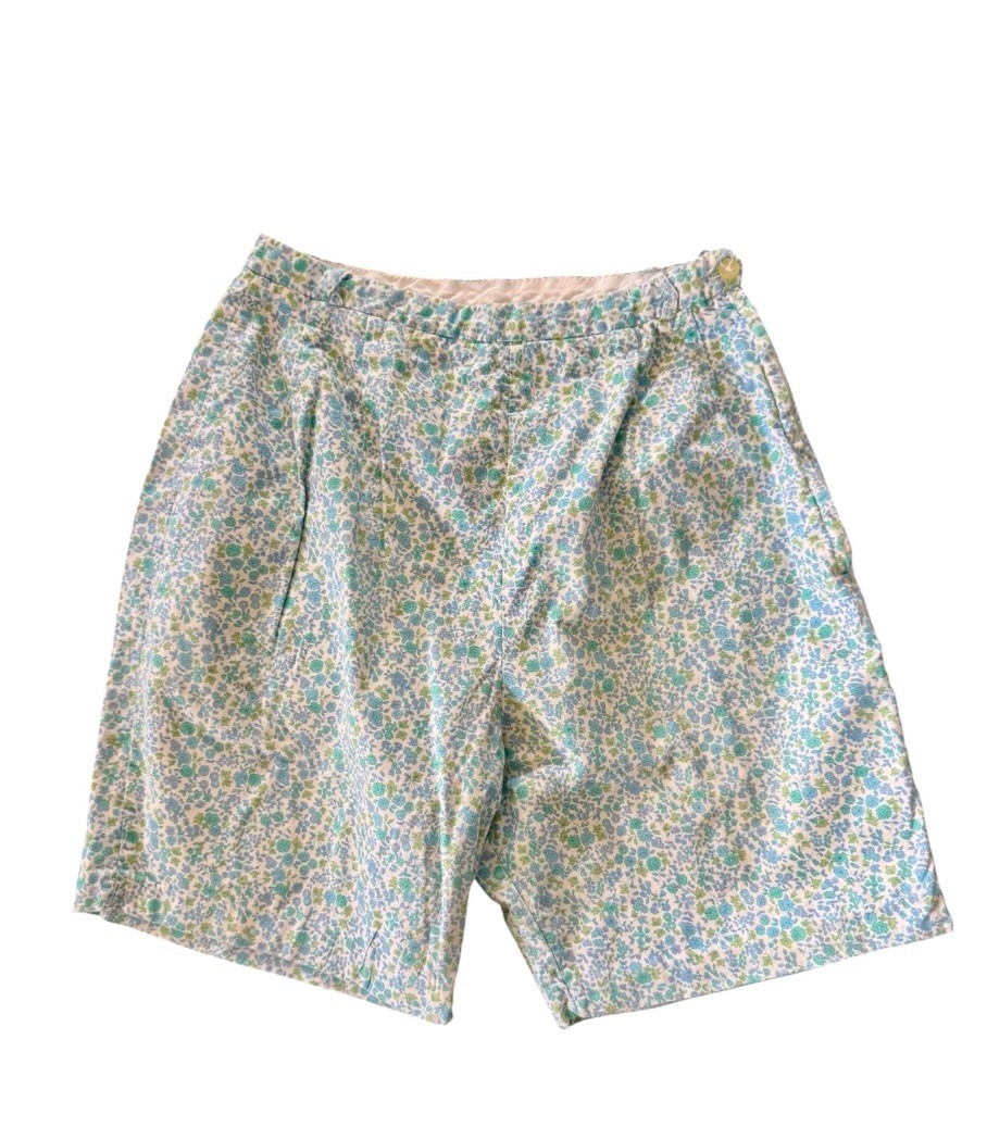 Vtg 50s Regal Of California Blue Floral Hi Waist Shorts S/M Sanforized Cottage