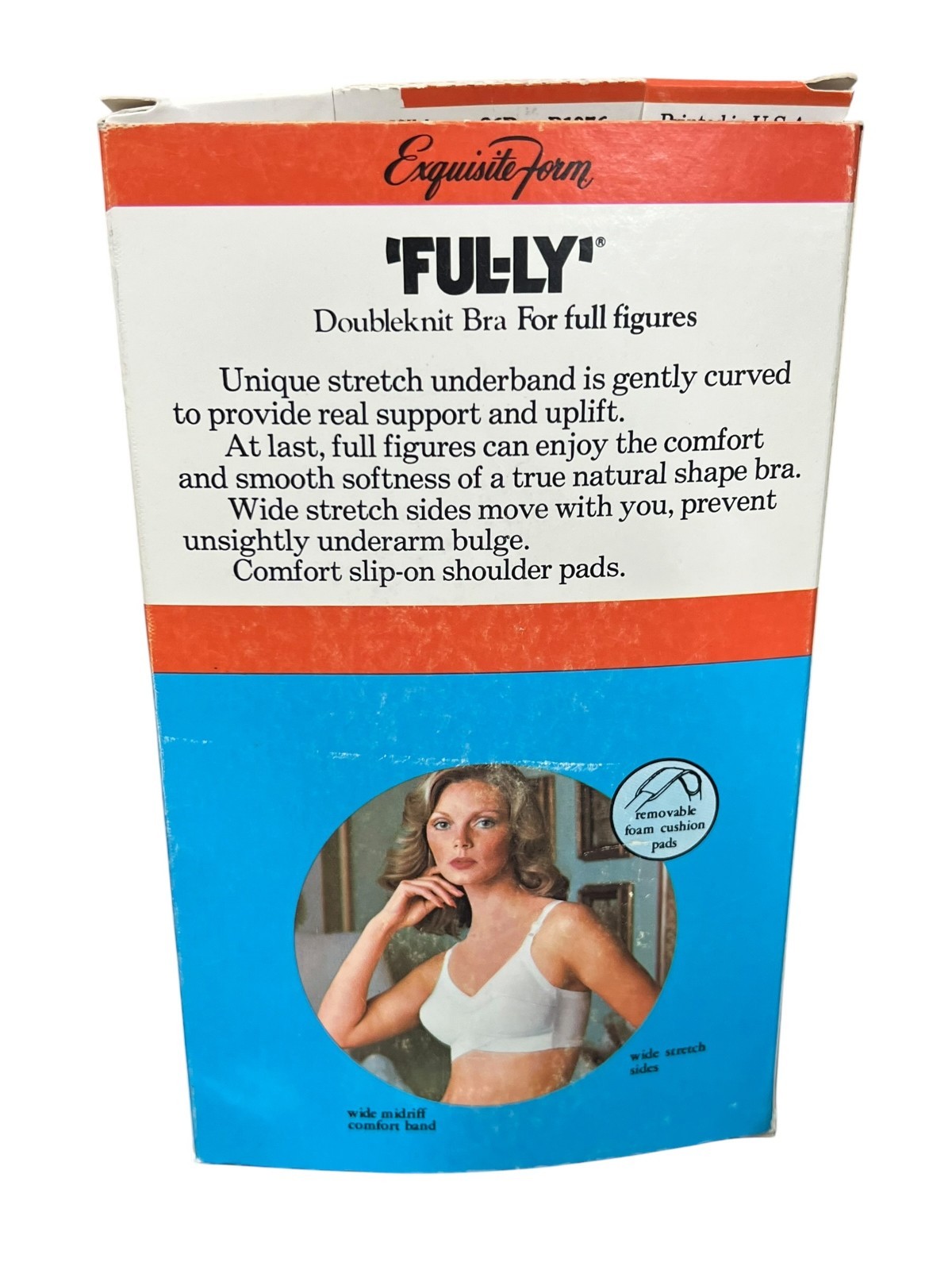 36 C VTG 70s NOS Exquisite Form BRA FUL-LY Doubleknit P1976 For Full Figured