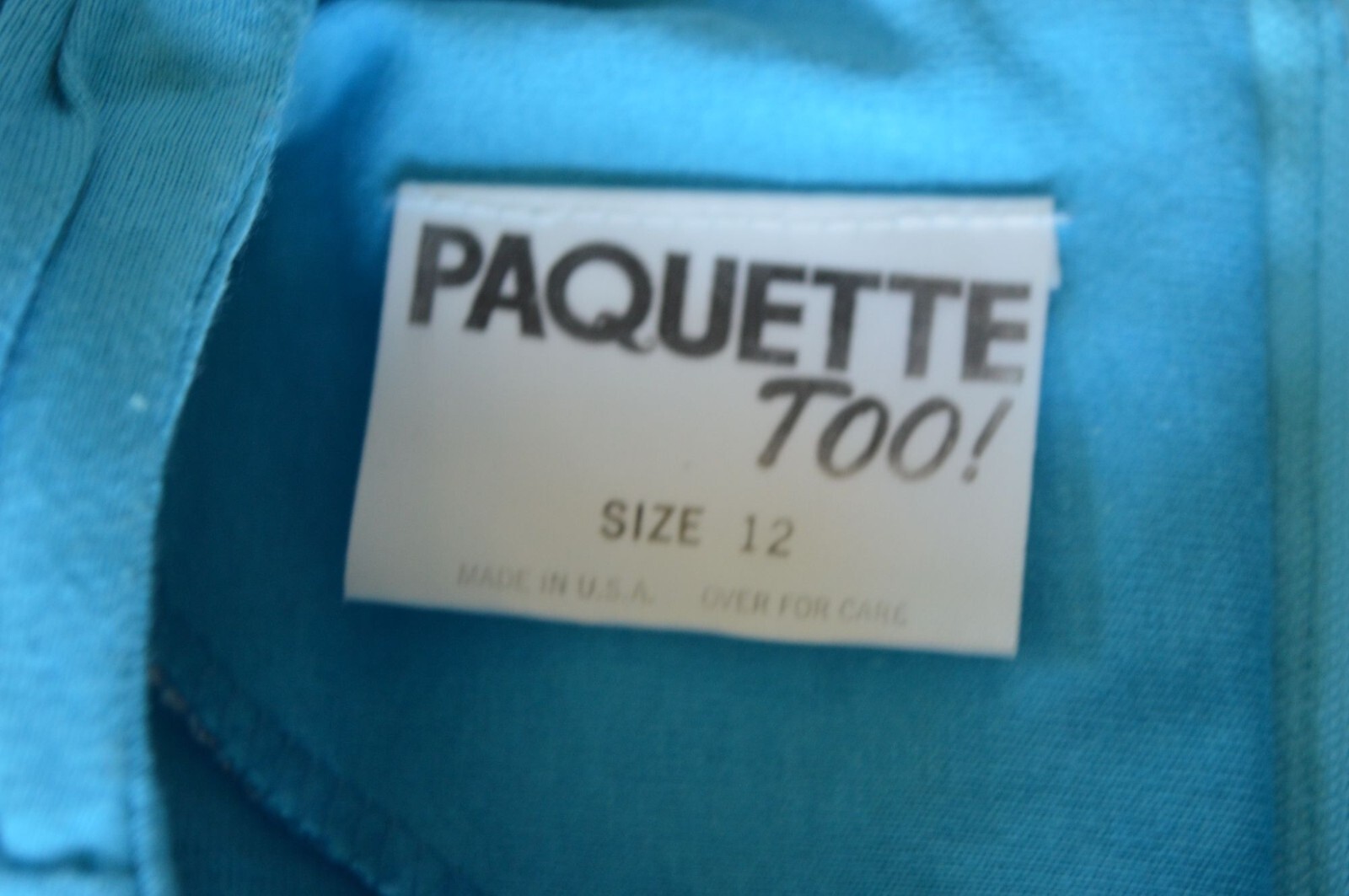 Vintage 80s Paquette Too! Bright Blue Belted Dress Womens Modern Size Medium