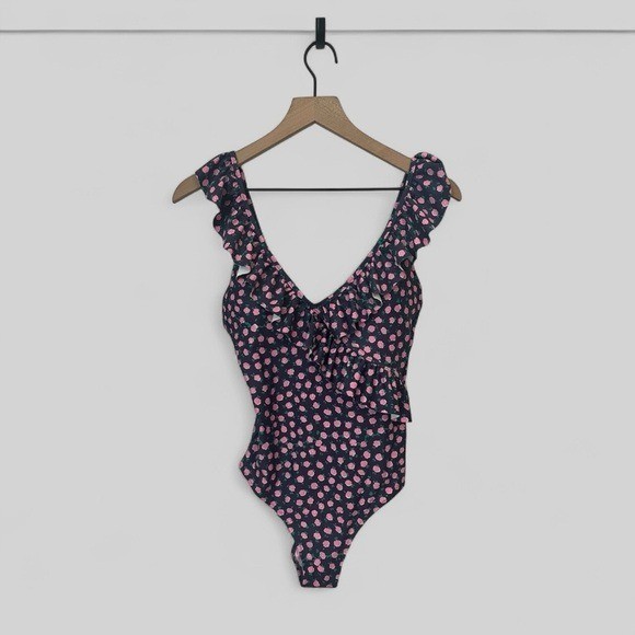 NWT Aerie | Floral Ditsy Print Ruffle One Piece Full Coverage Swimsuit Medium
