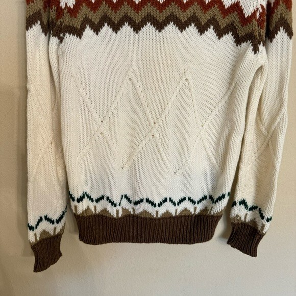 VTG Hunter’s Glen Knit Cardigan Sweater Boho Western Country Retro Sz L Cottage