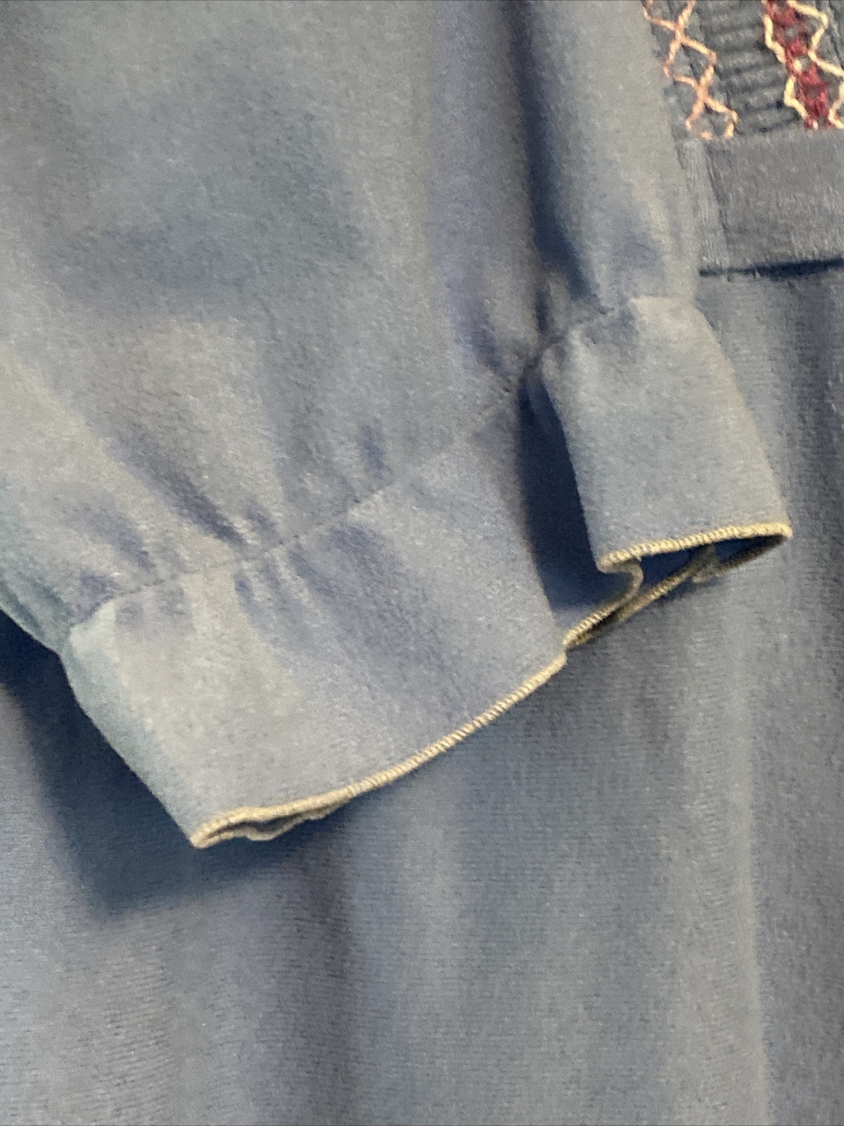 Vintage Famous Bodies Robe Small/Medium Blue Long Sleeve Tie Velour