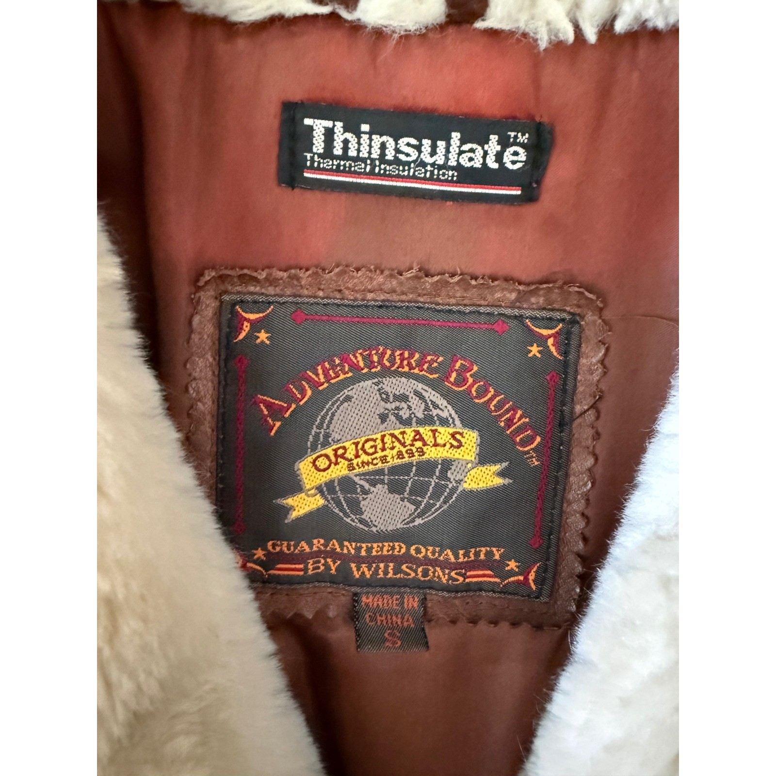 Vintage Wilsons Adventure Bound Leather Coat Jacket Women’s Sm Brown Thinsulate