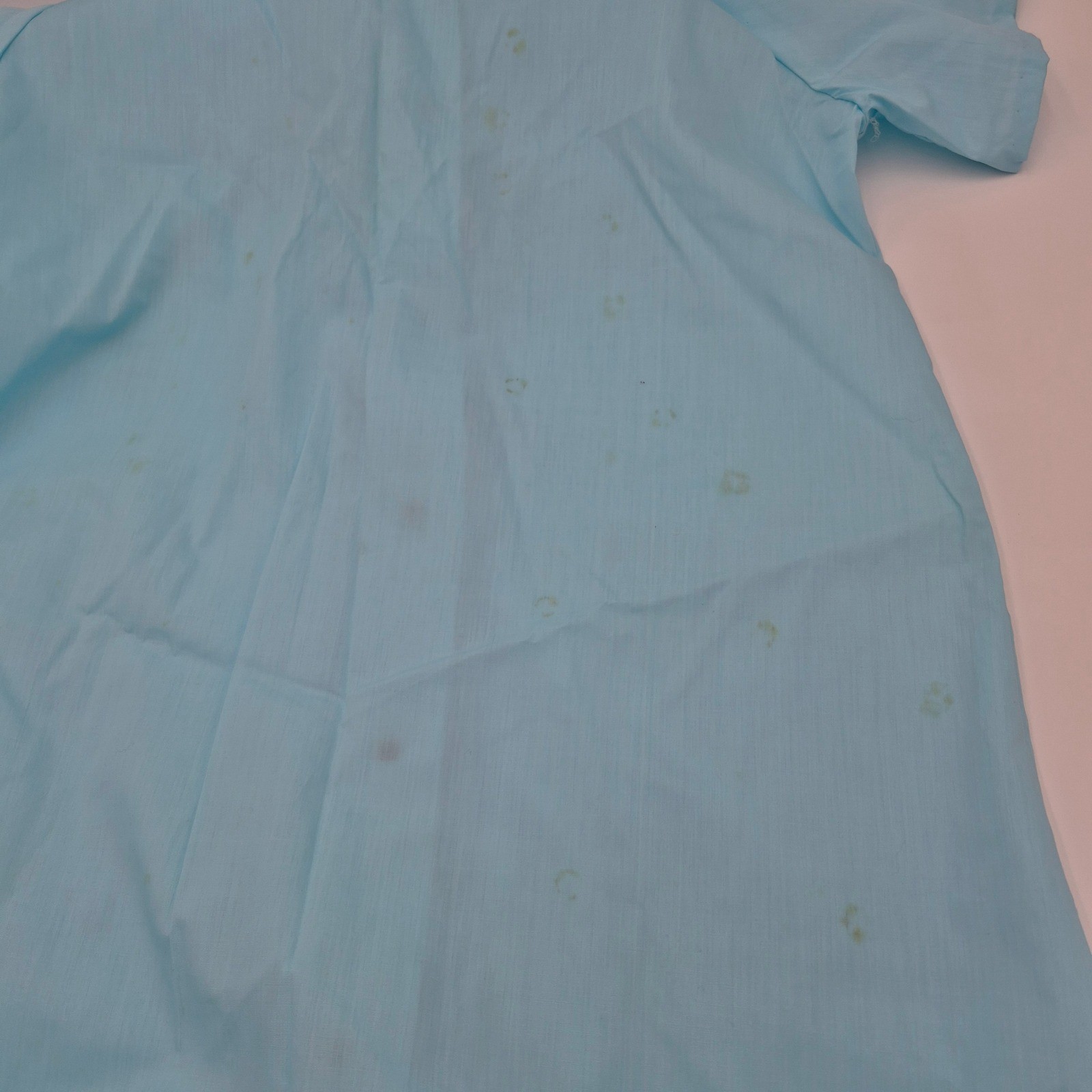 Vintage Springmaid Blue Floral Embroidered Snap Front House Dress Duster NWT L