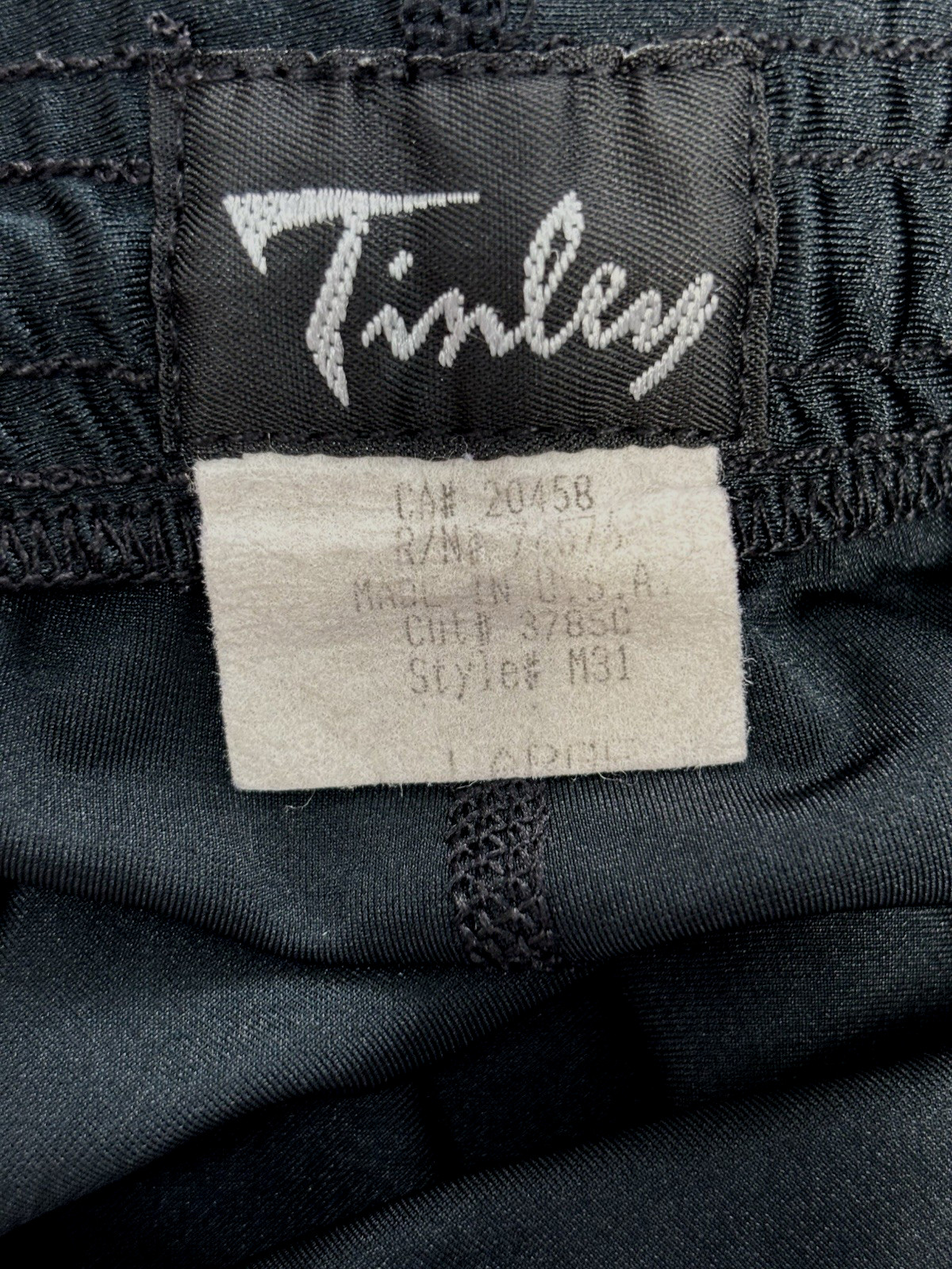 VTG 80s Tinley Women Size L Elastic Drawstring Waist Work Out Leggings Black