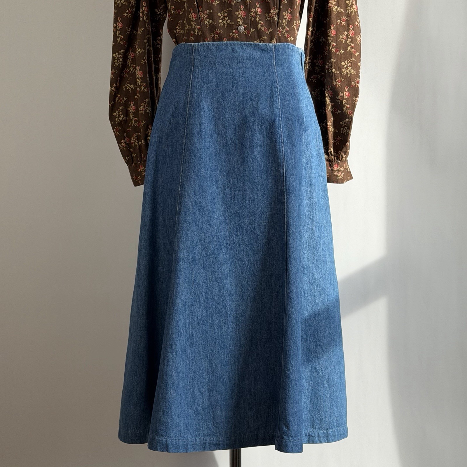 Vintage Ralph Lauren Country Side Zip Denim Skirt S