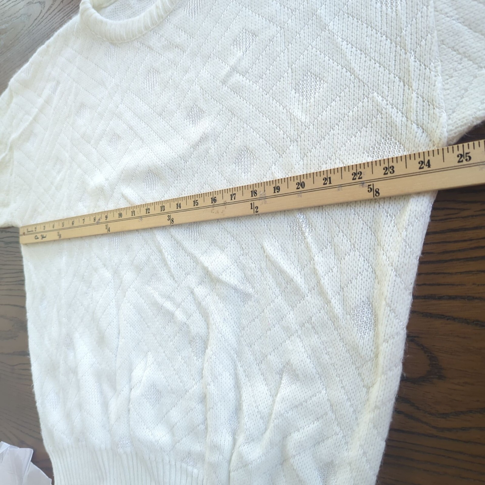 Vintage AREA by TAG White Knit Women’s XL Sweater Geometric diamond 80s 90s