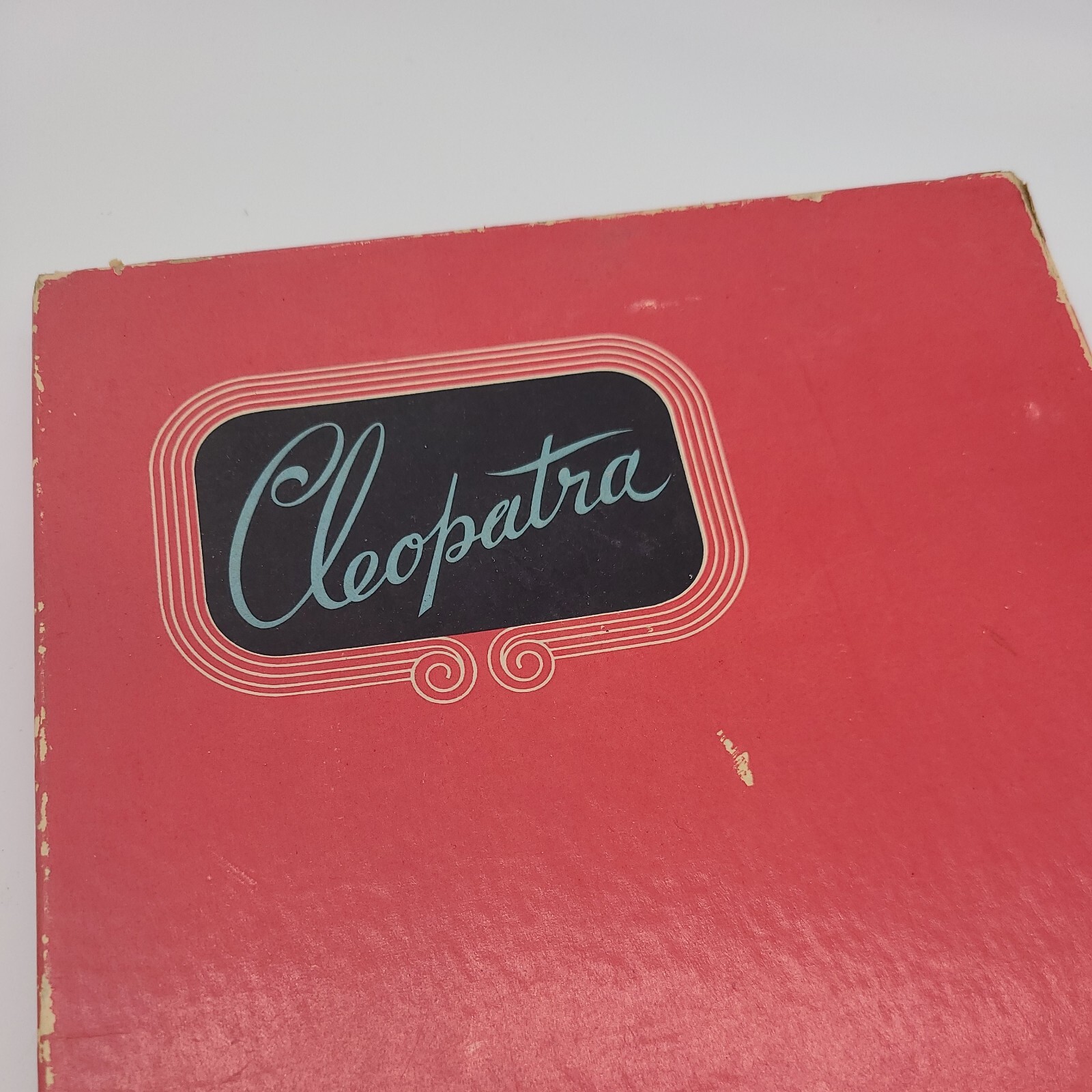 Cleopatra Hosiery Box vintage antique red BOX ONLY prop collectible storage
