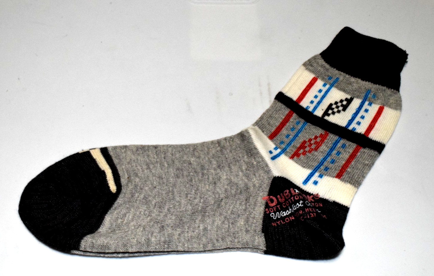 Argyle Socks VTG King James 40s 50s Gray Black Red Checker Argyle 7 x 7 Boys 8