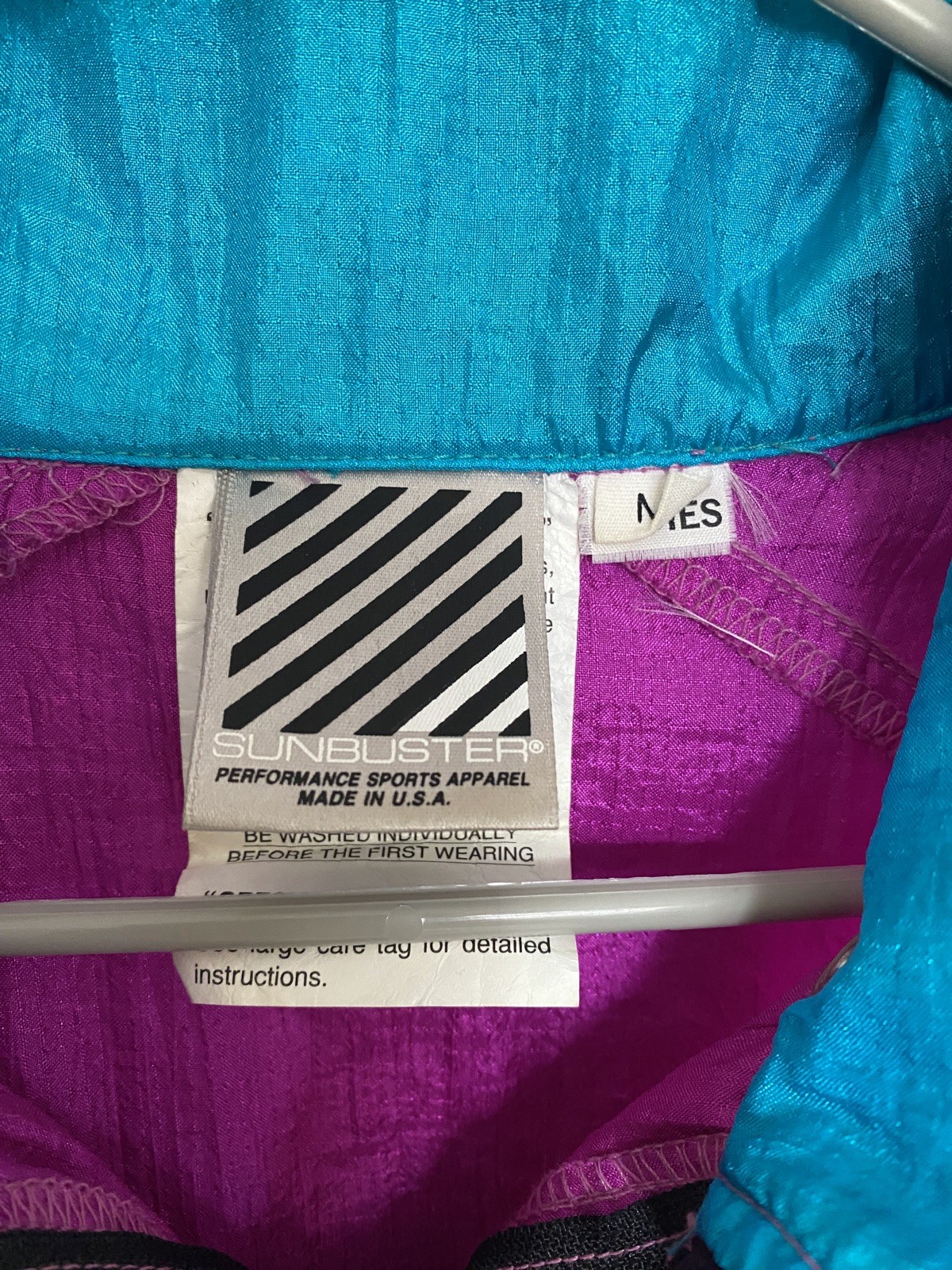 Sunbuster Vintage 80s Blue & Purple Athletic Windbreaker Jacket size M