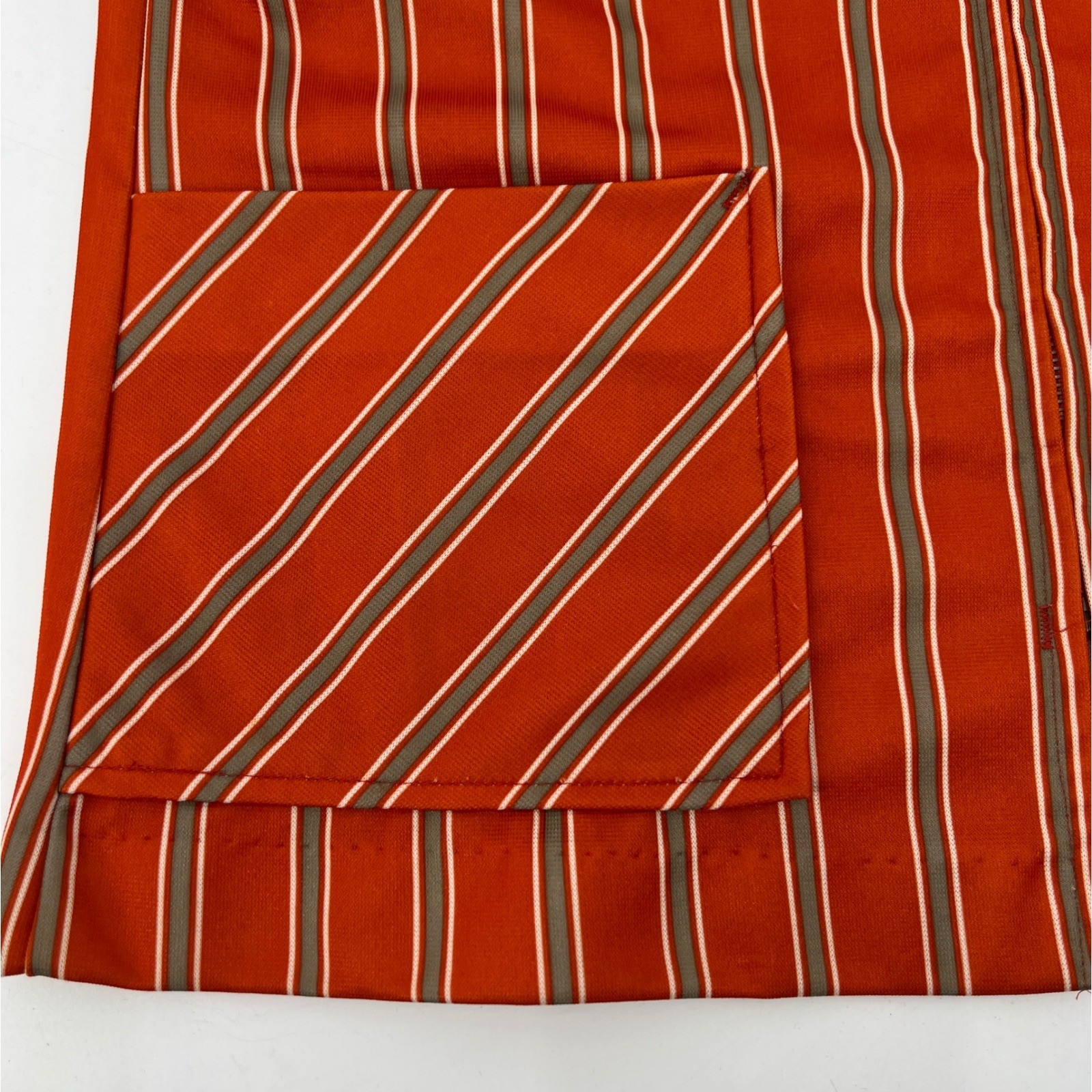 Vintage 60s 70s Fast Food Employee Uniform Smock Rust Striped Size S