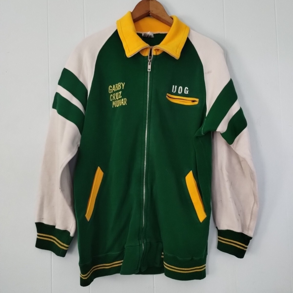 Rare 60s 70s Vintage Athletic Warmup University Guam Womens Made Korea Size 40