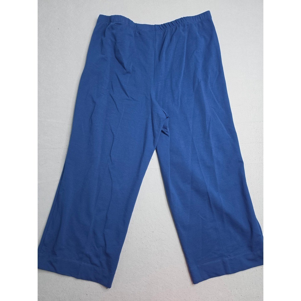 Ruby Rd Ankle Pants Women’s Medium Indigo Blue French Terry Lined Wide Leg NWT