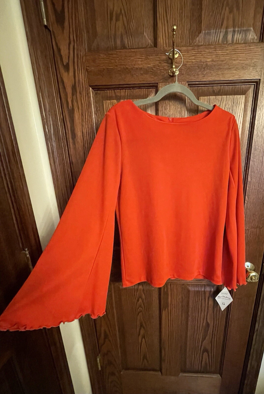 NWT Miss Shaheen Hawaii Cali 2 Pc Skirt Set Outfit Orange Floral Print Size 14