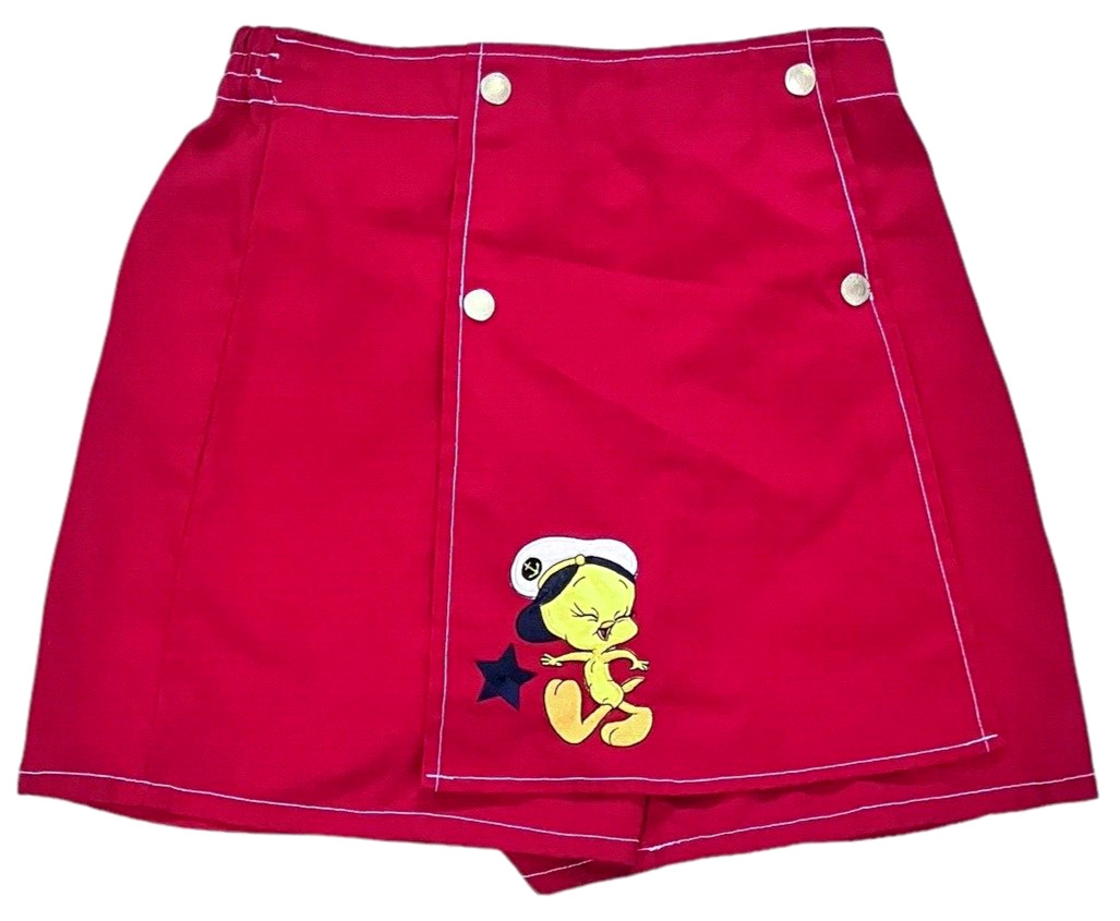 Vintage Looney Tunes Tweety Bird Skort 16 Shorts Red Sailor Nautical 1997 Womens
