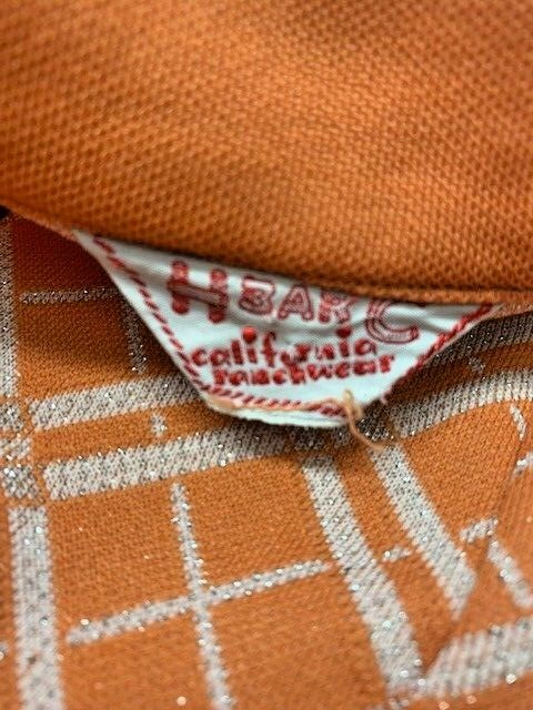H BAR C ,Vintage 70’s Orange knit pullover tunic. rockabilly, groovy! Large