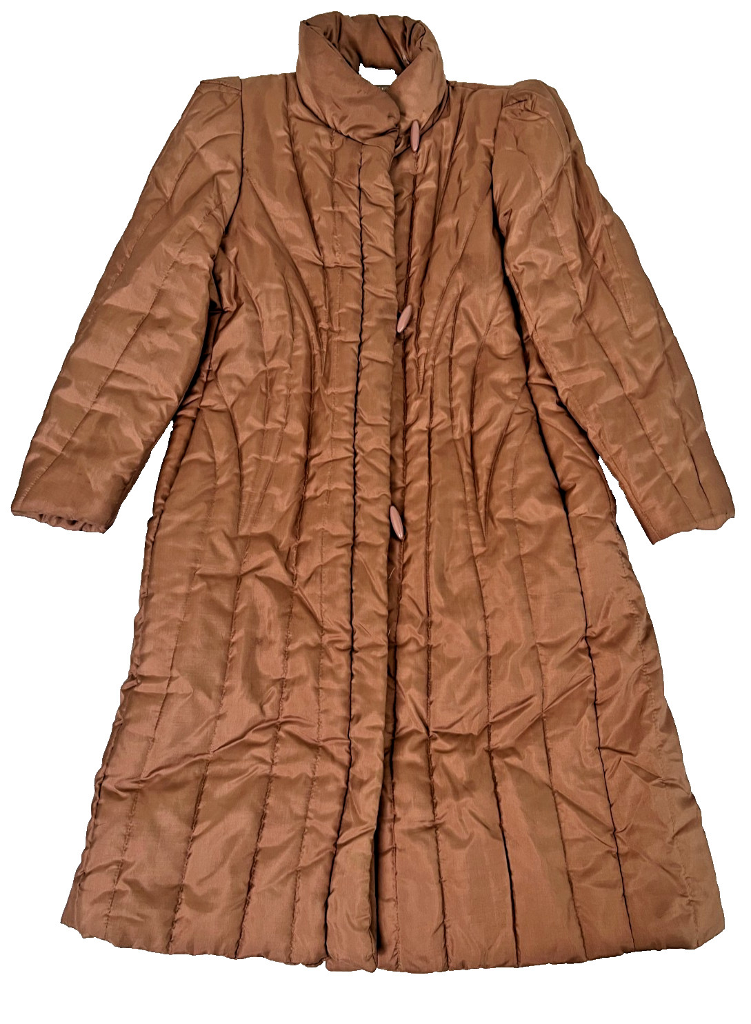 Fleet Street Vintage 80s Korean Down Feather Puffy Coat Long Toggles Mauve Pink