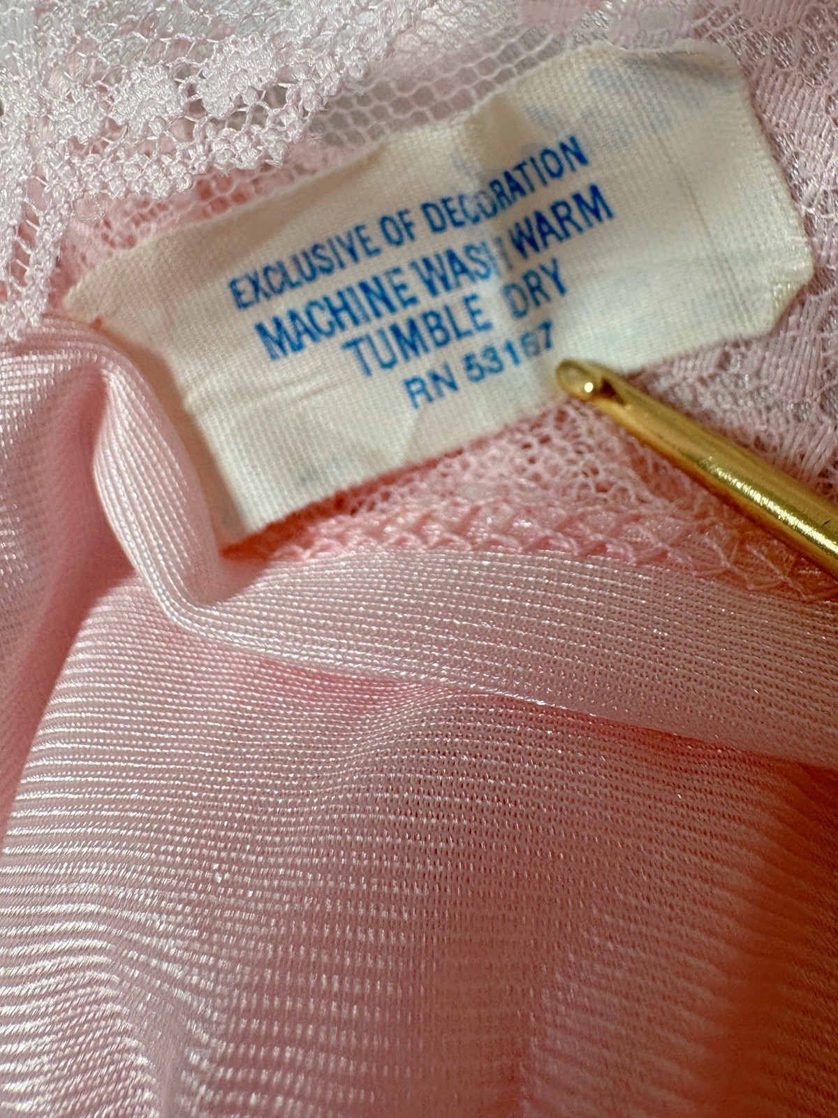 Vintage 1970s Lace Lingerie Teddy Nightgown Romper Bodysuit USA Pink Kawaii