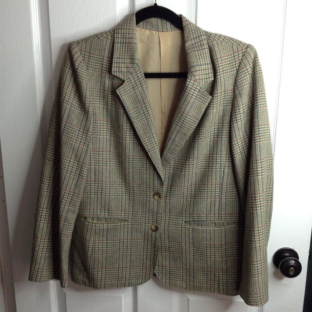 VTG Jantzen Wool Blazer „12” Houndstooth Classic, Ivy League, Preppy, Collegiate