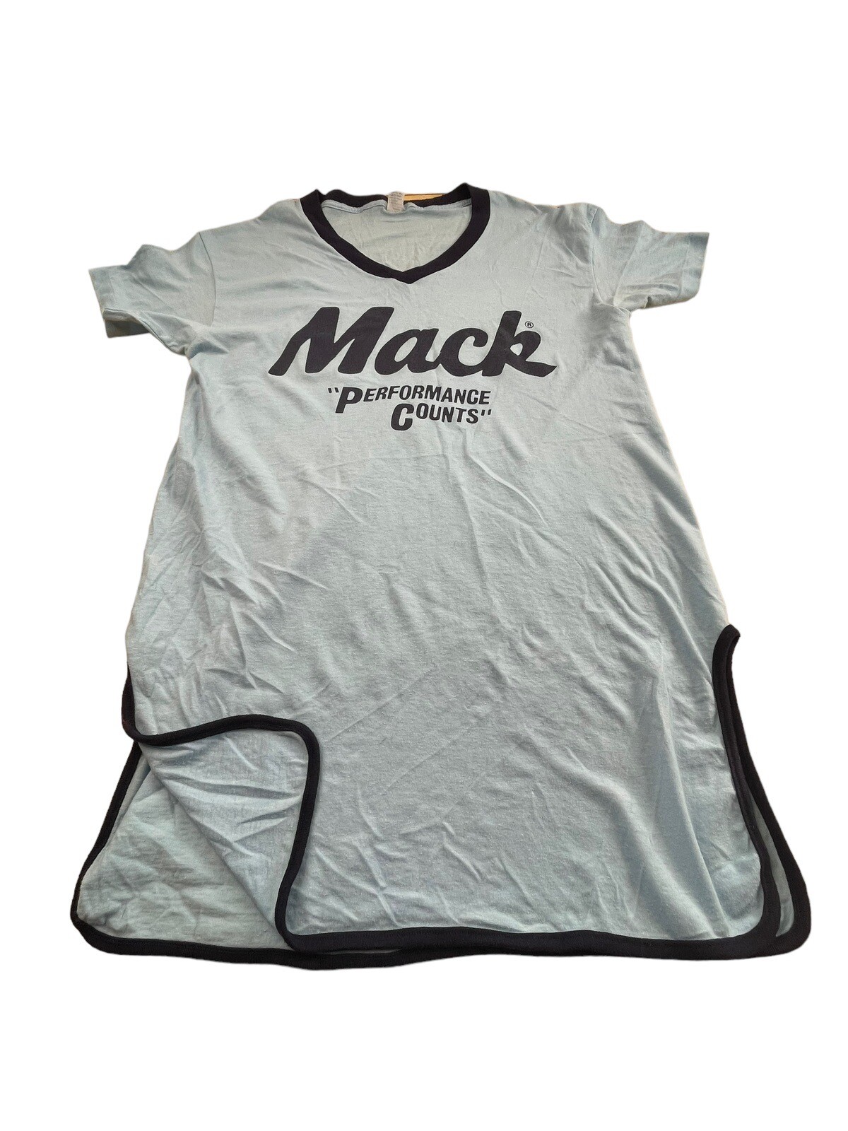Vintage USA Mack Pajamas Nightgown Ched By Anvil Performance Counts Blue Ringer
