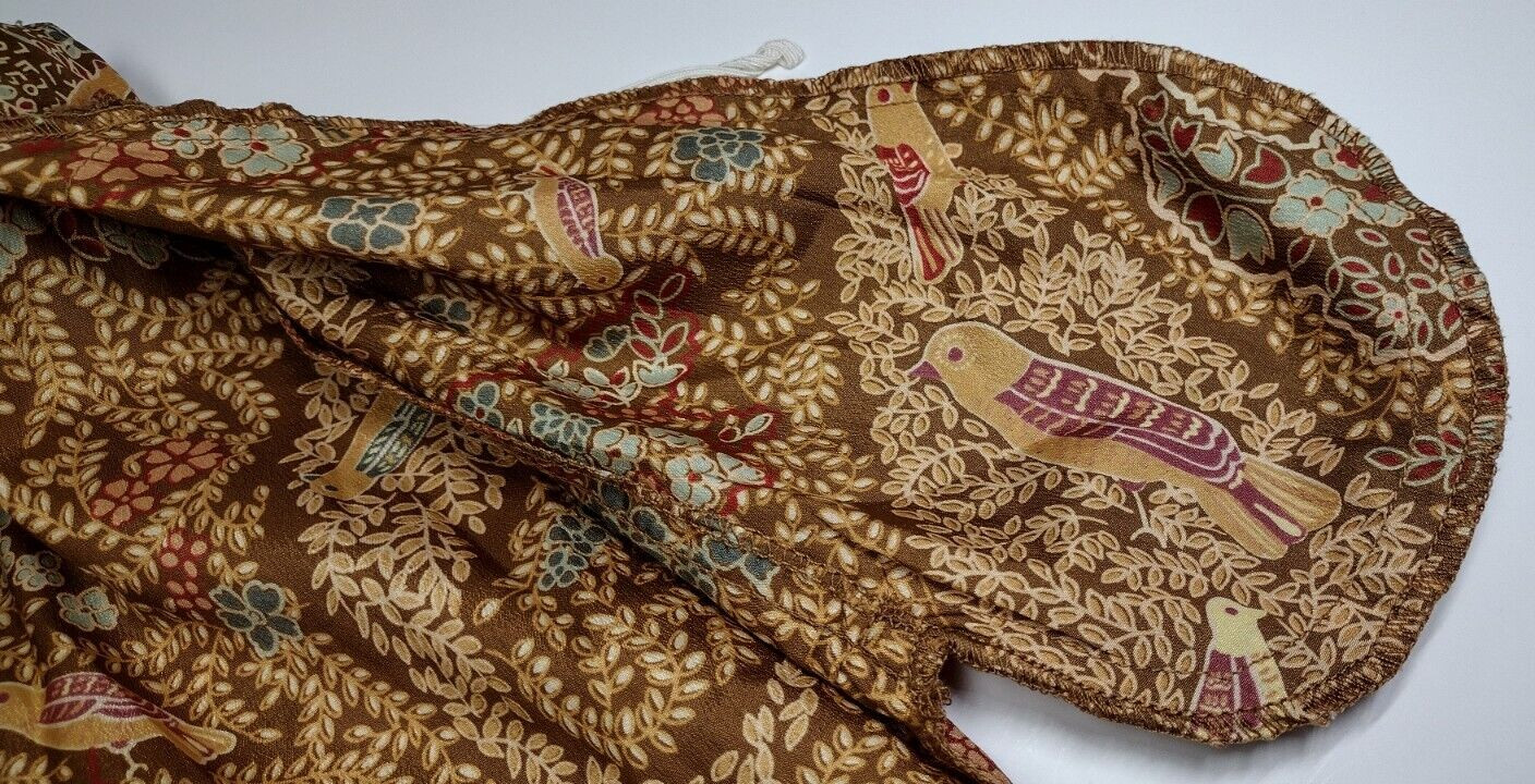 70s Boho Short Skirt Birds Paisley Brown Bronze Schrader Sport NY Medium