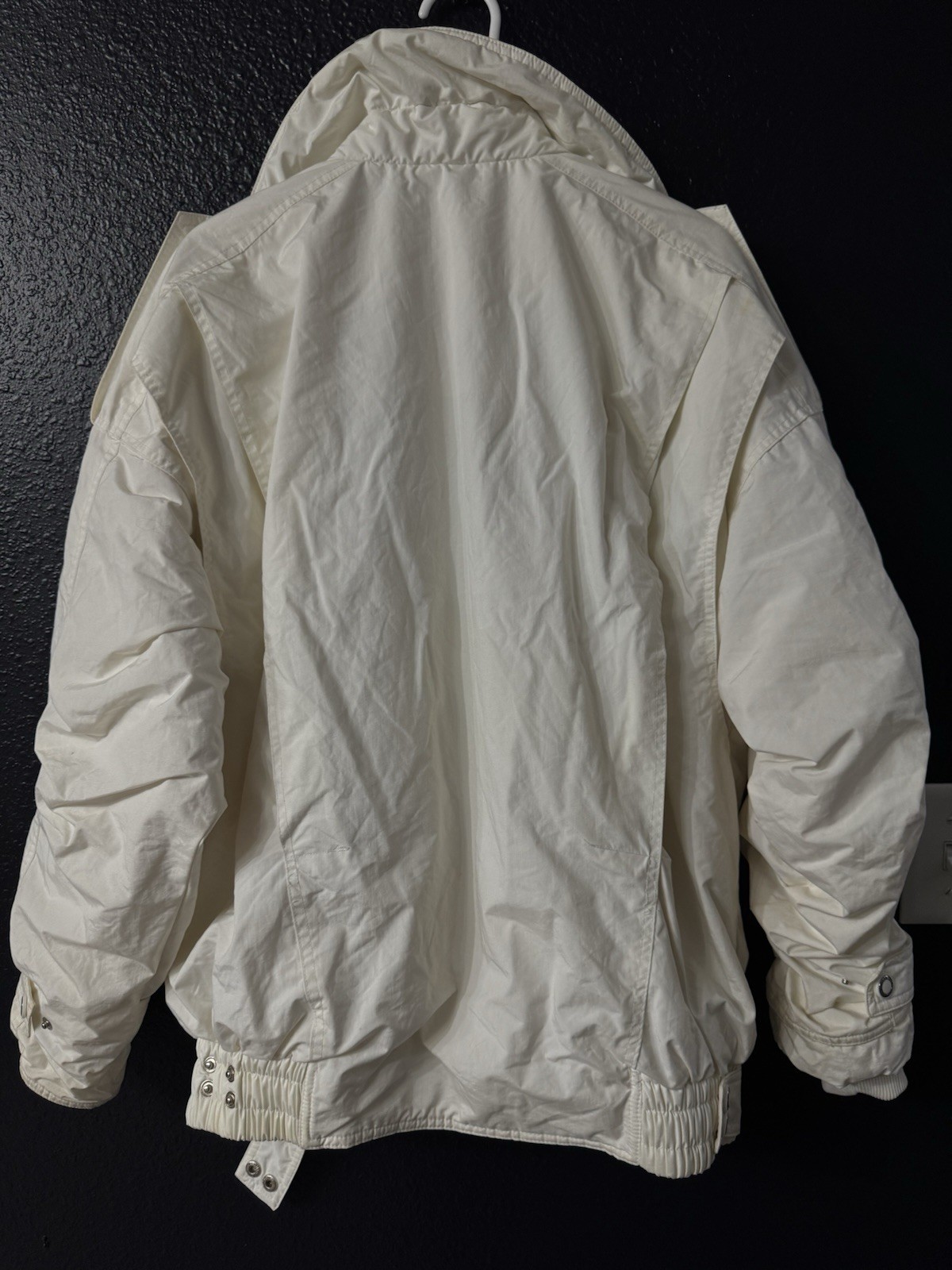 Vintage White Tyrolia Ski Jacket with Patches 90s Sportswear. Size Large