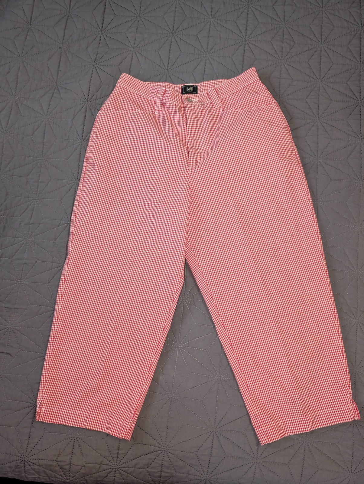 Vintage Lee Red Gingham Pants Y2K Preppy Cottagecore, Approx. sz. 28